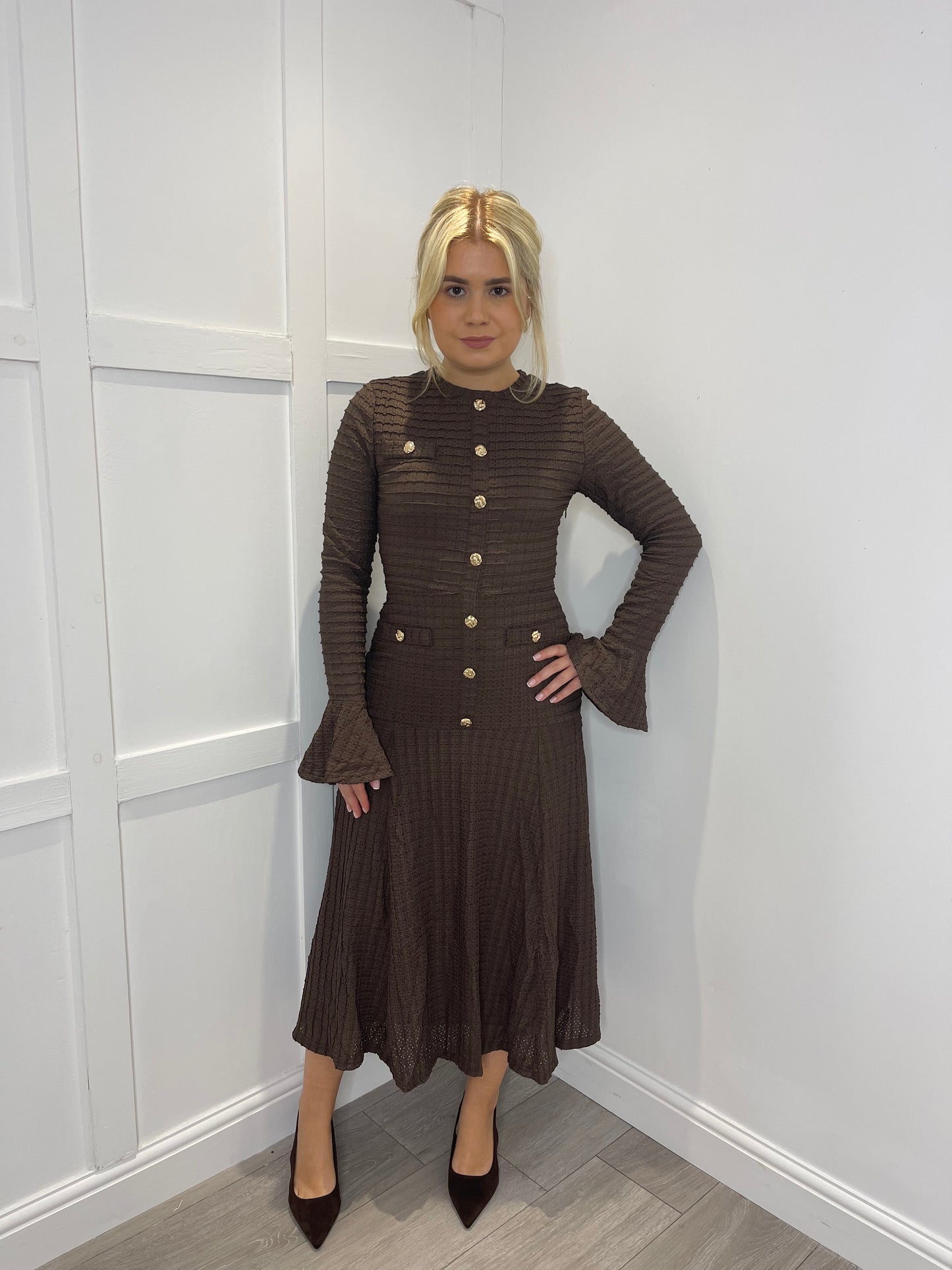 BLAIR Premium Chocolate Brown Swing Maxi Dress