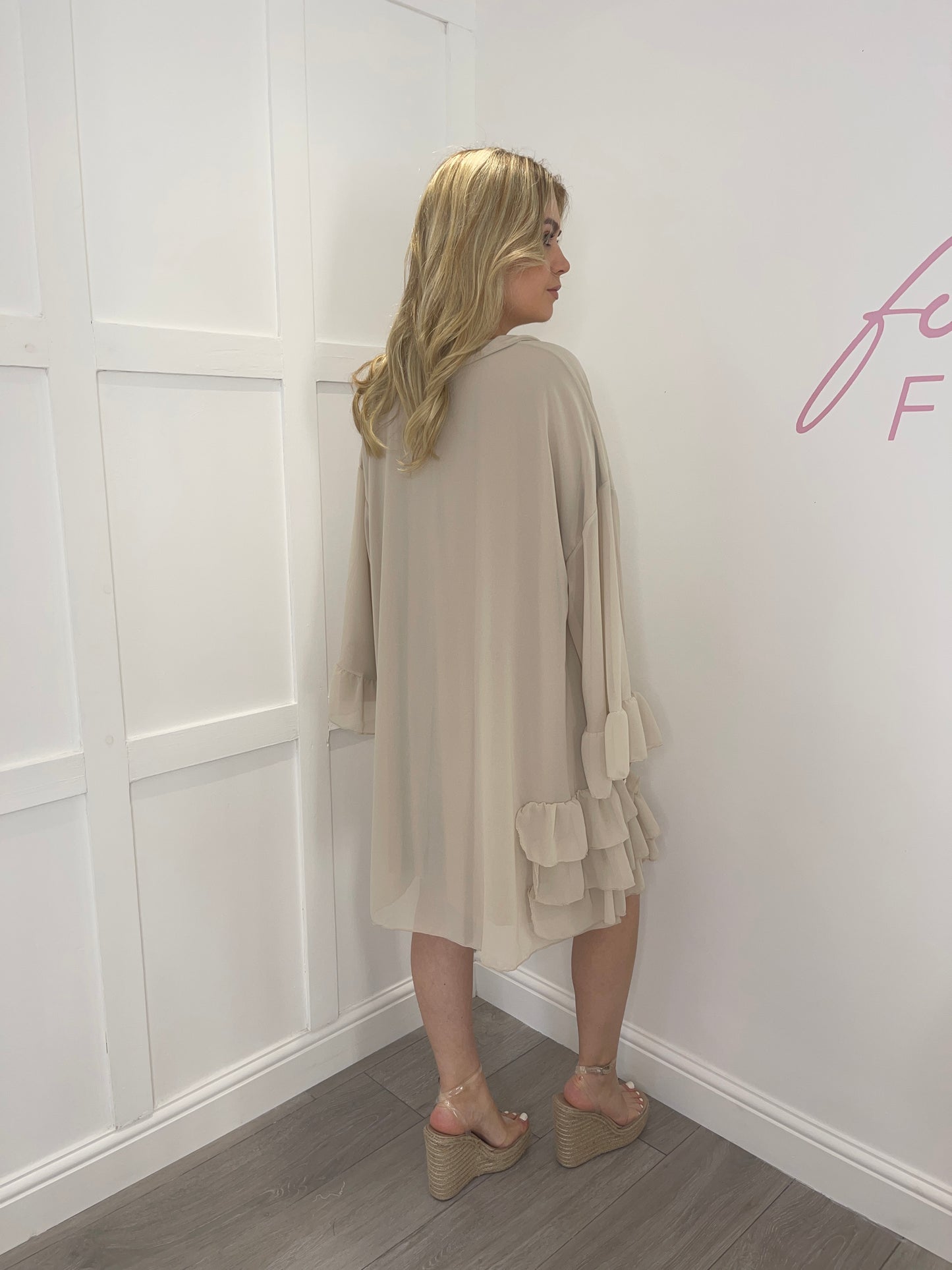 ZENDAYA Beige Chiffon Dress