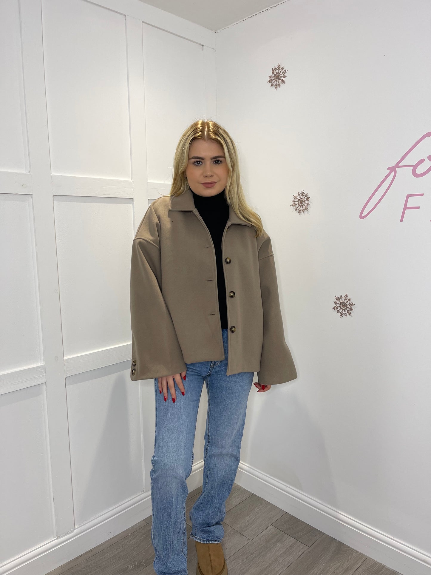 MISSY Taupe Thick Button Jacket