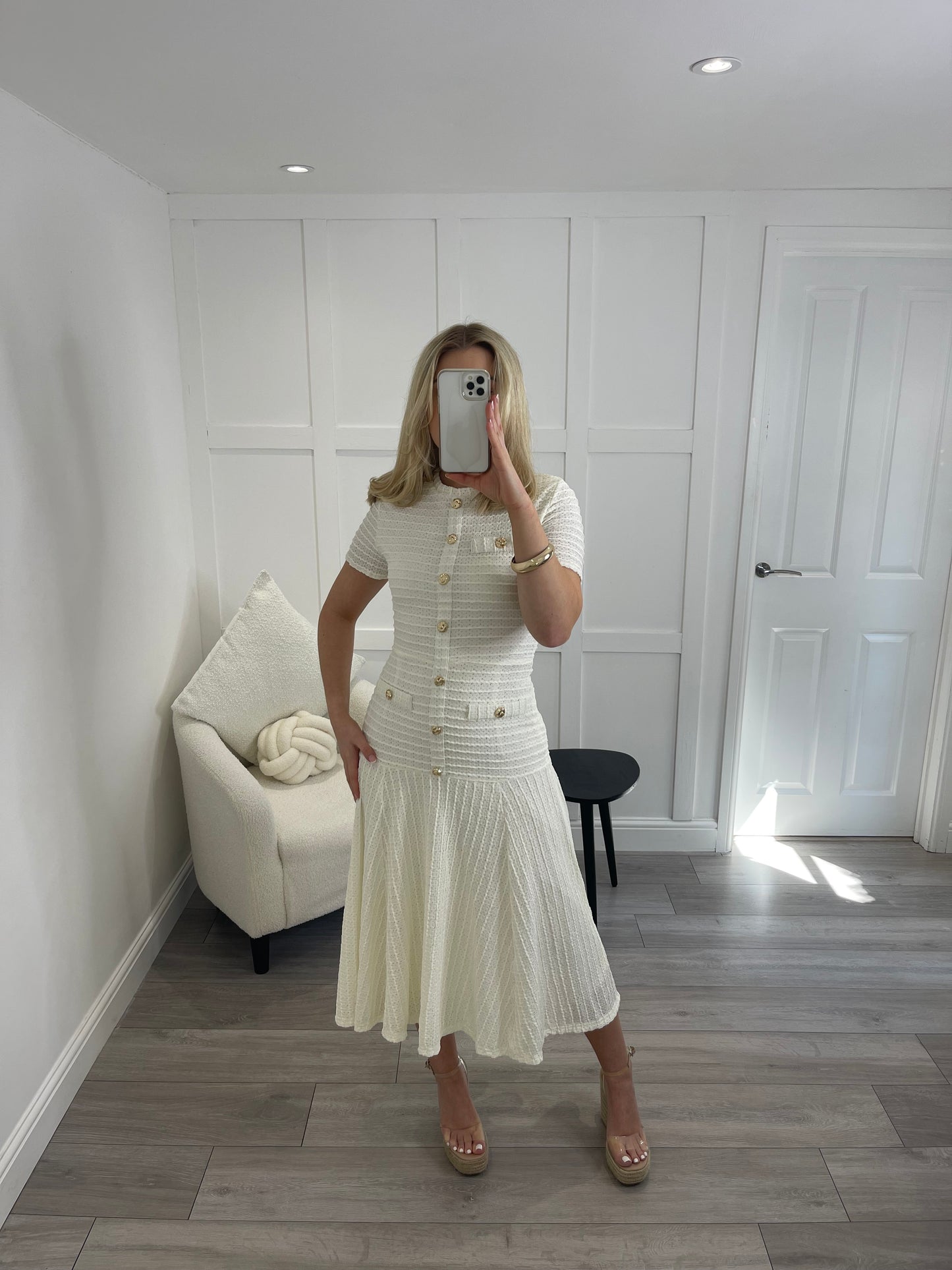 MILLIE Premium Button Detail Swing Maxi Dress