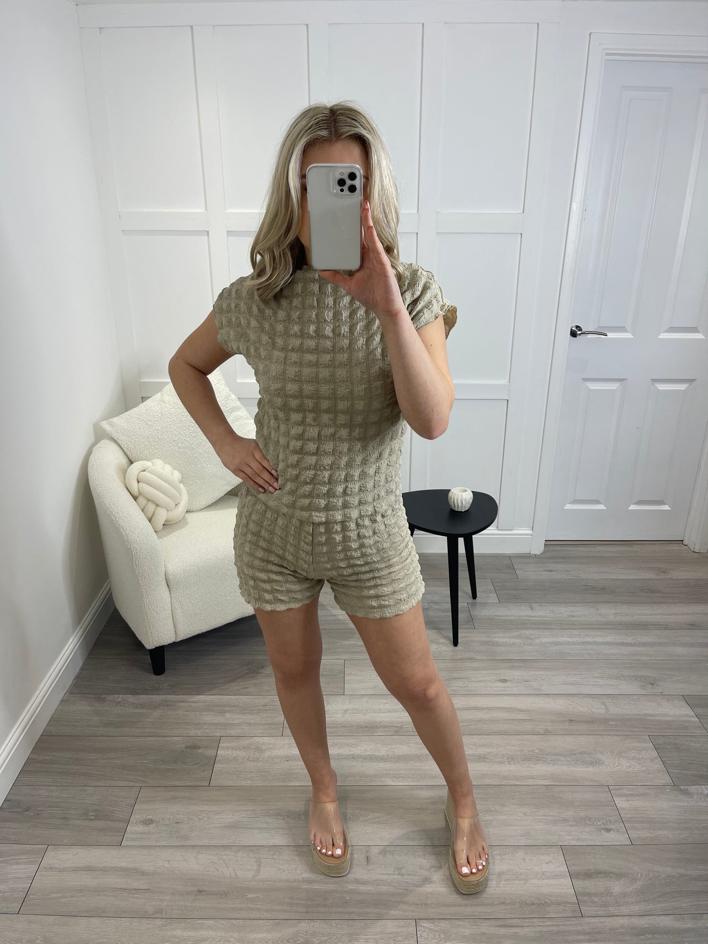 GIA Beige Bubble Textured Co Ord Set