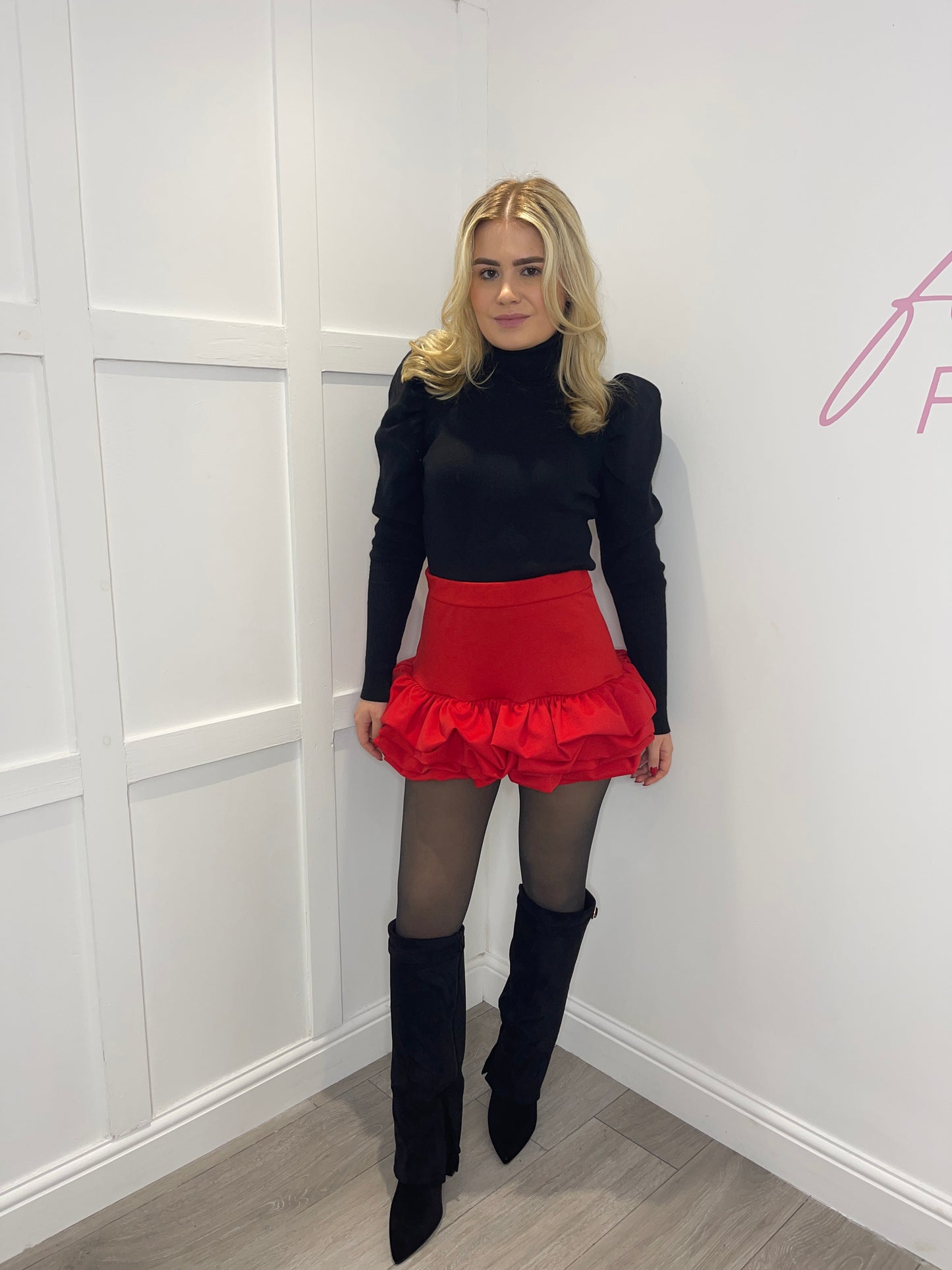 KLAUDIA High Waisted Mini Frill Skort