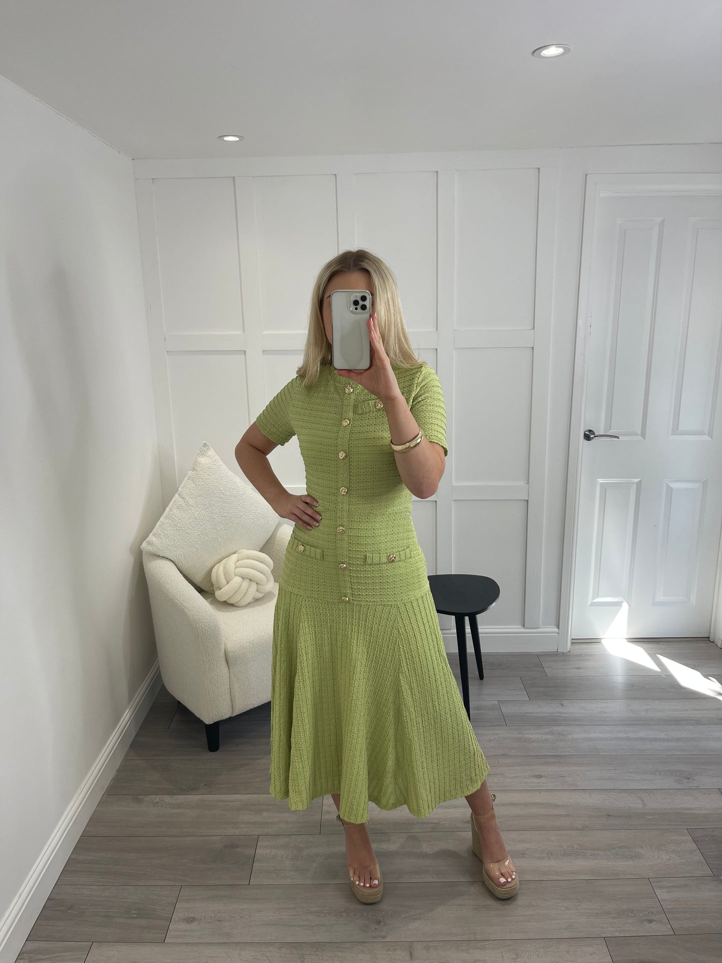 ROSANNA Premium Button Swing Detail Maxi Dress