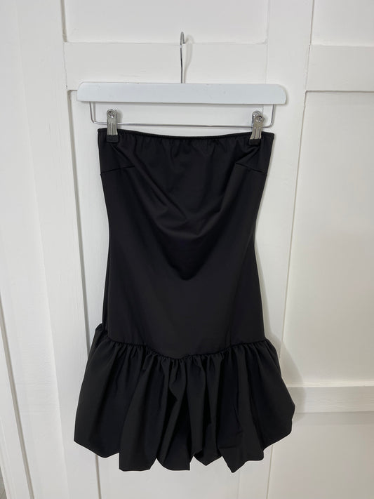 ABBY Black Mini Puff Ball Dress