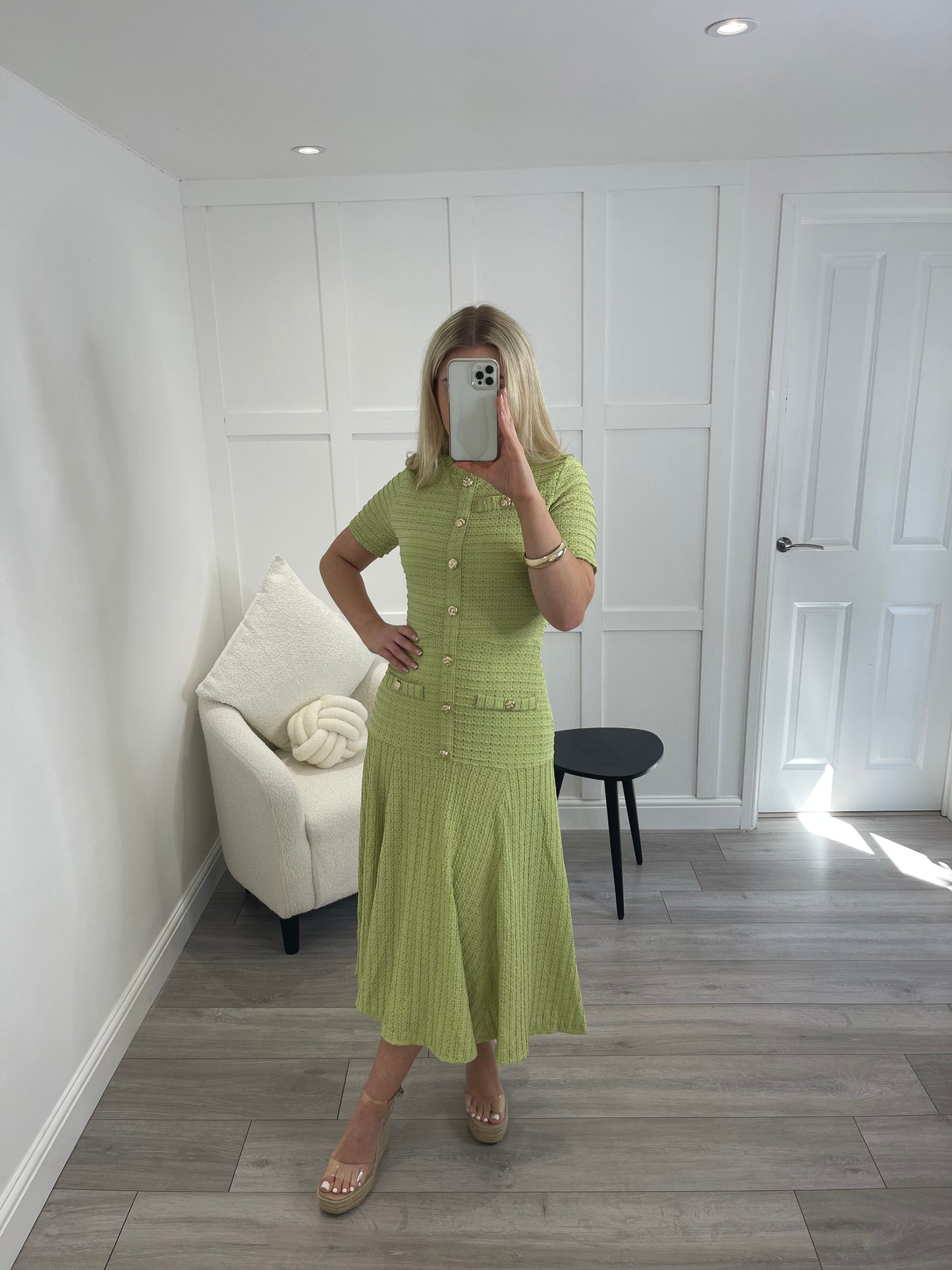 ROSANNA Premium Button Swing Detail Maxi Dress