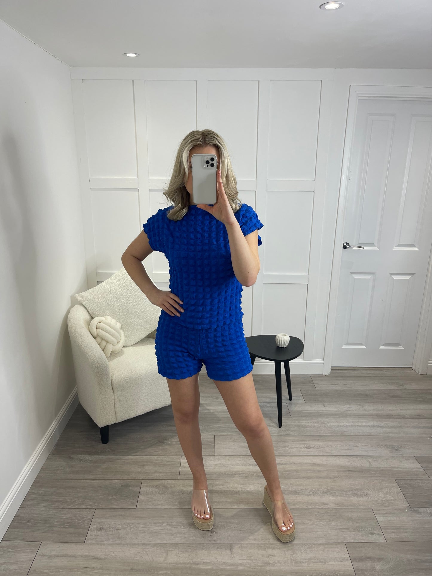 DAISY Cobalt Blue Bubble Textured Co Ord Set