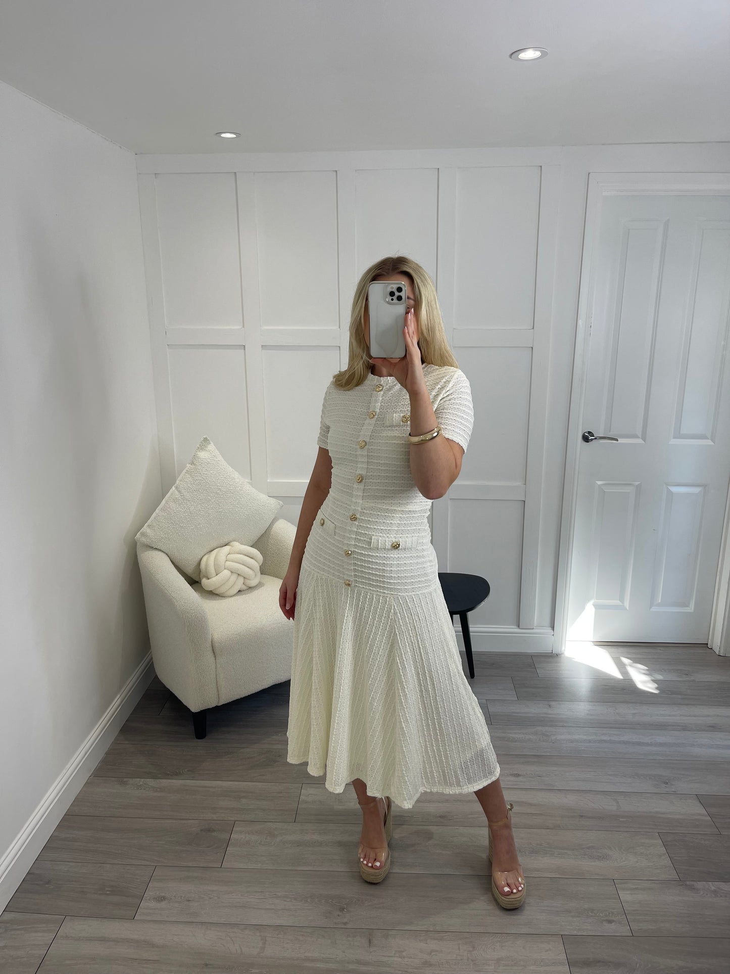 MILLIE Premium Button Detail Swing Maxi Dress