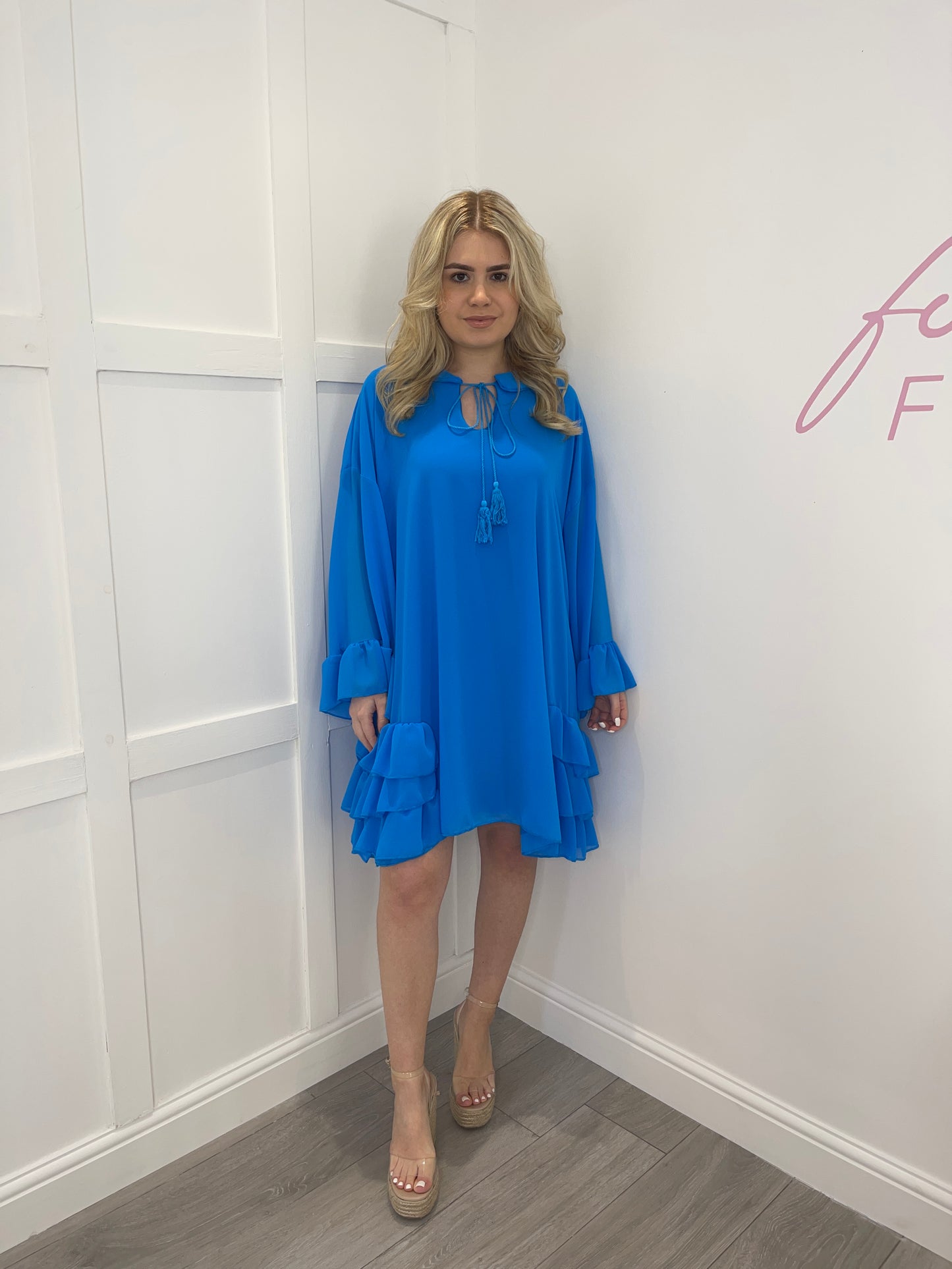 SADIE Royal Blue Chiffon Dress