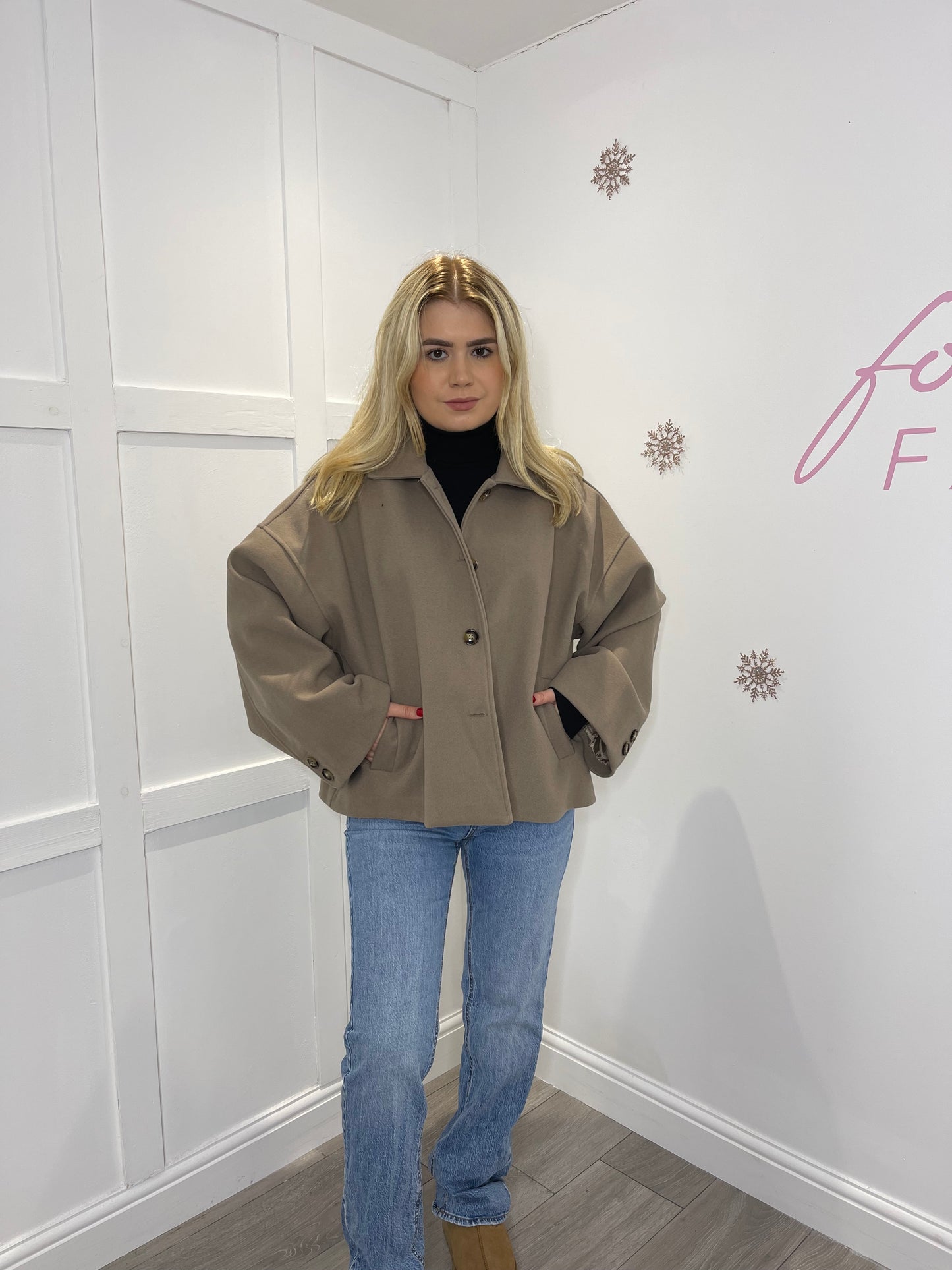 MISSY Taupe Thick Button Jacket