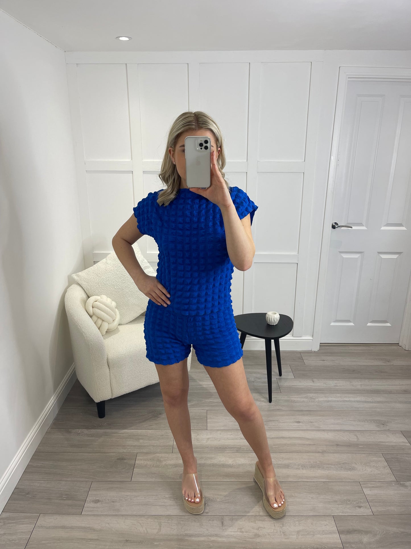 DAISY Cobalt Blue Bubble Textured Co Ord Set