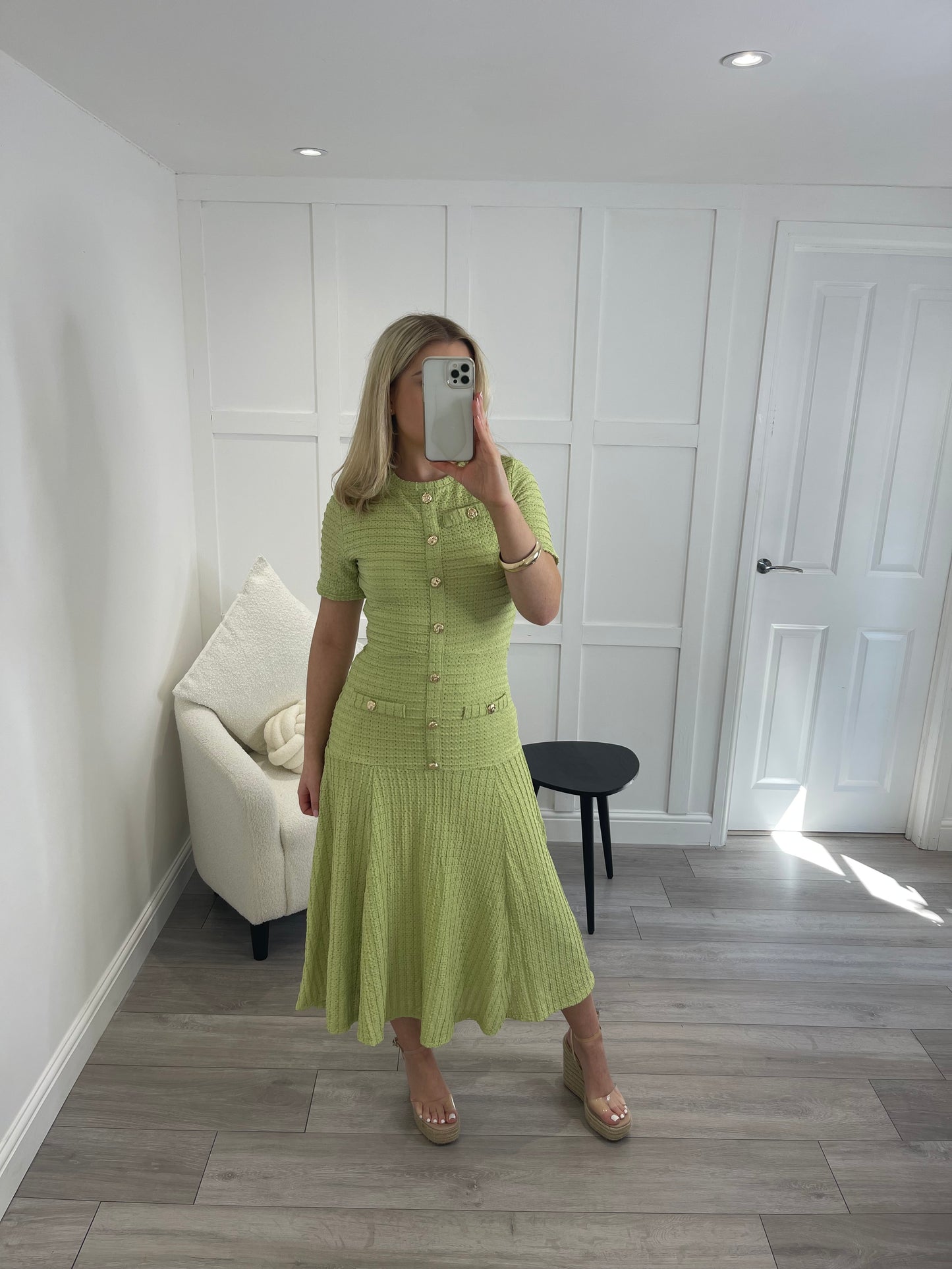 ROSANNA Premium Button Swing Detail Maxi Dress