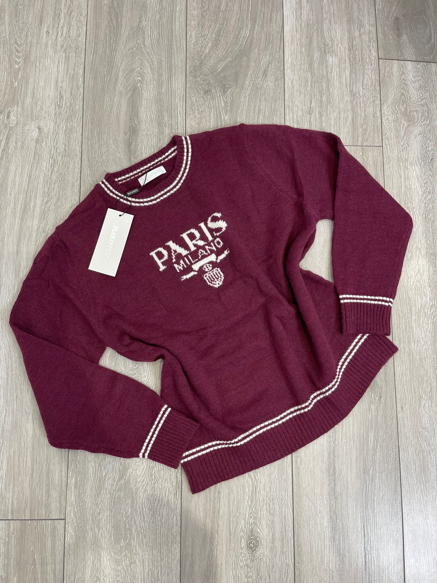 SIERRA Logo Inspired Burgundy Knitted Jumper