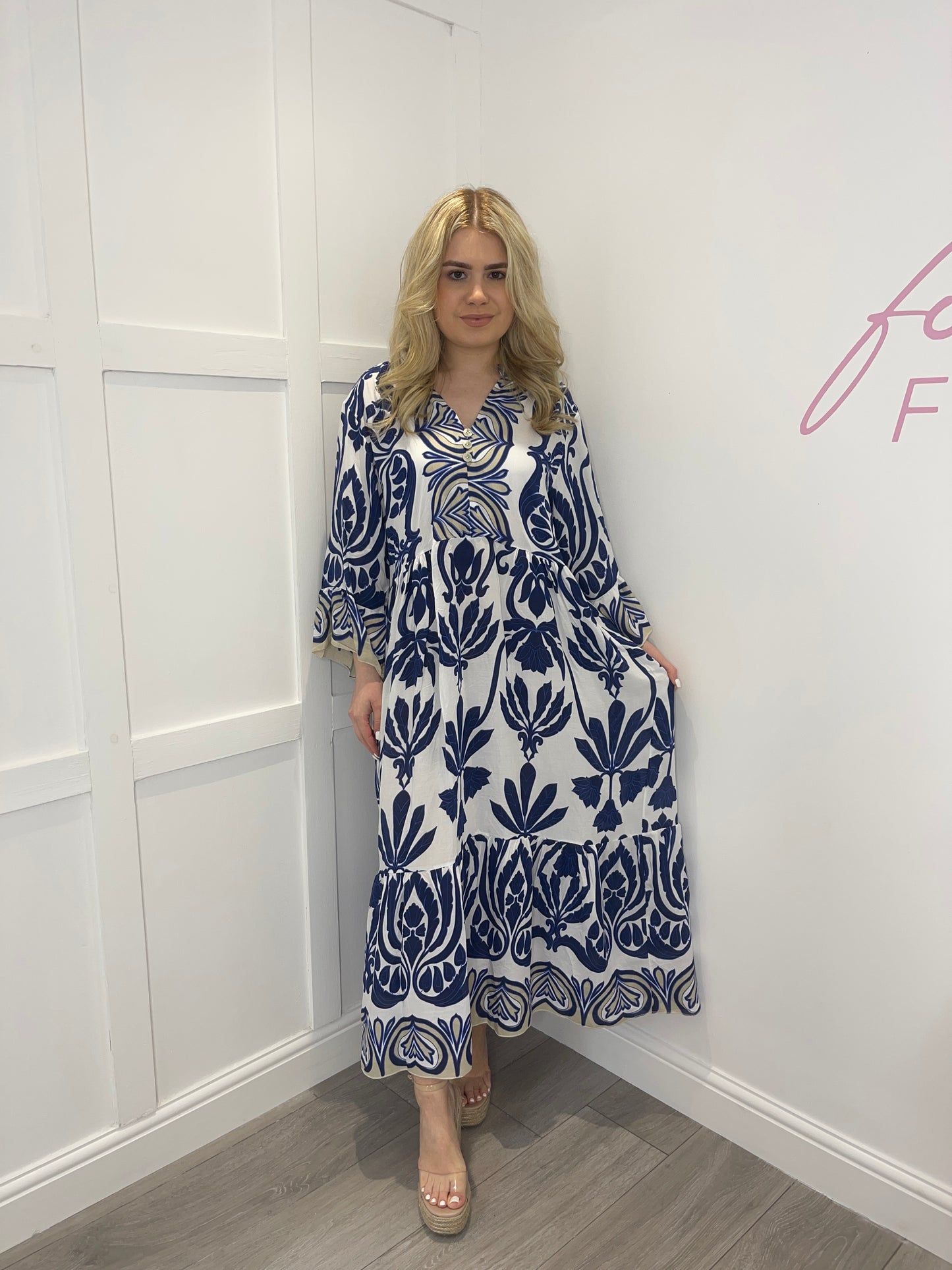 IONA Blue Floral Maxi Dress