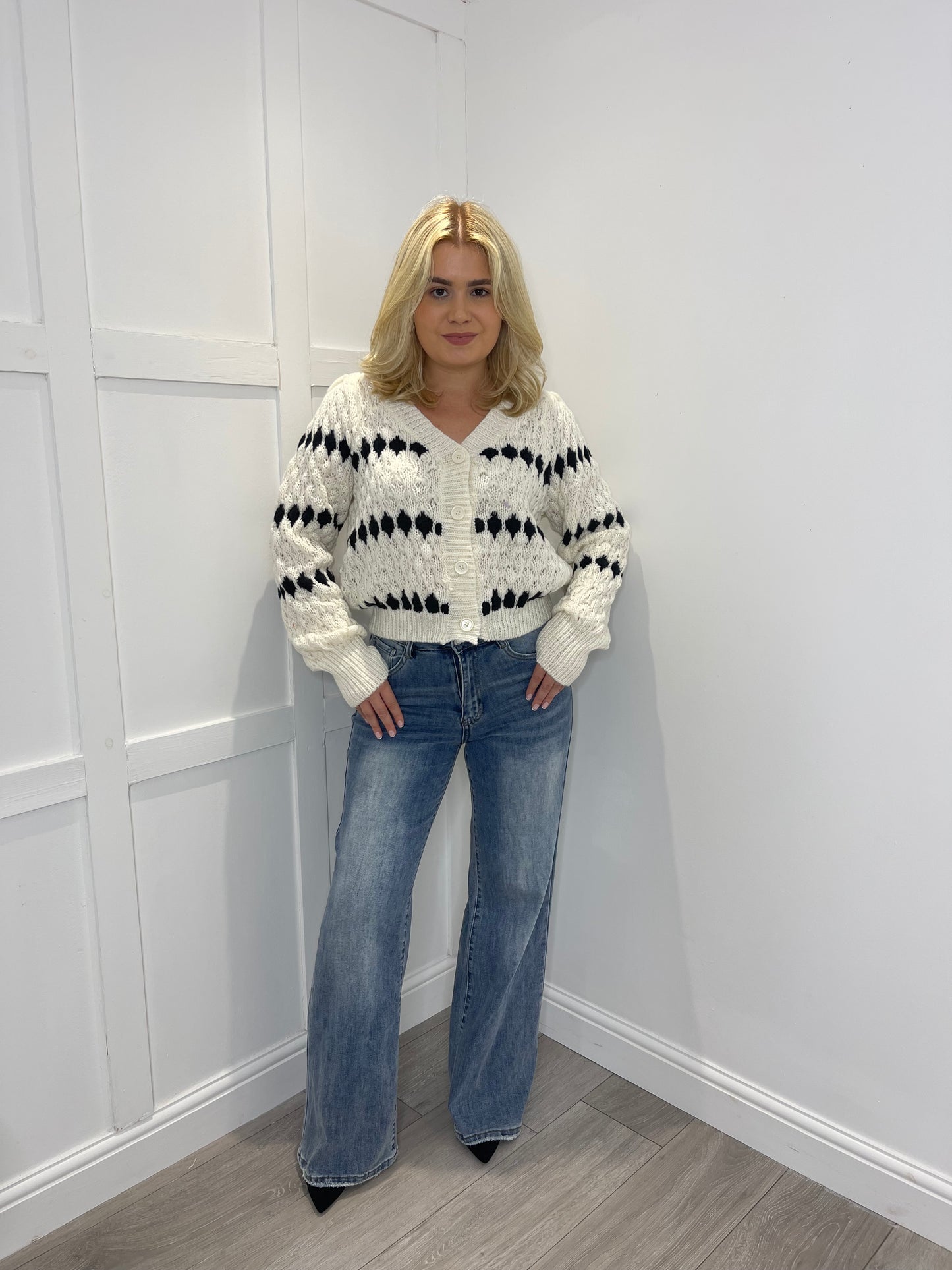 YAZMIN Cream Cable Knit Cardigan