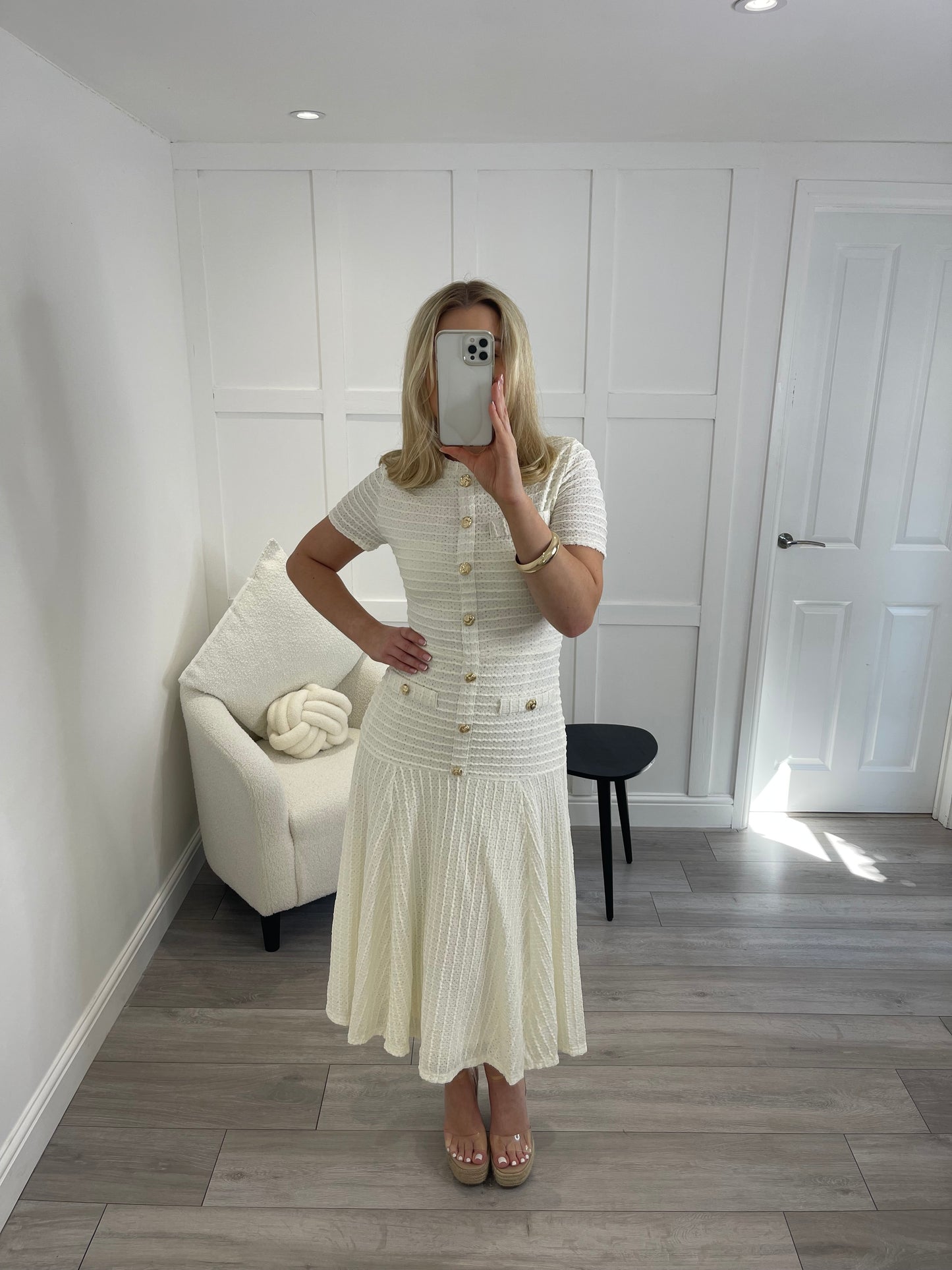 MILLIE Premium Button Detail Swing Maxi Dress