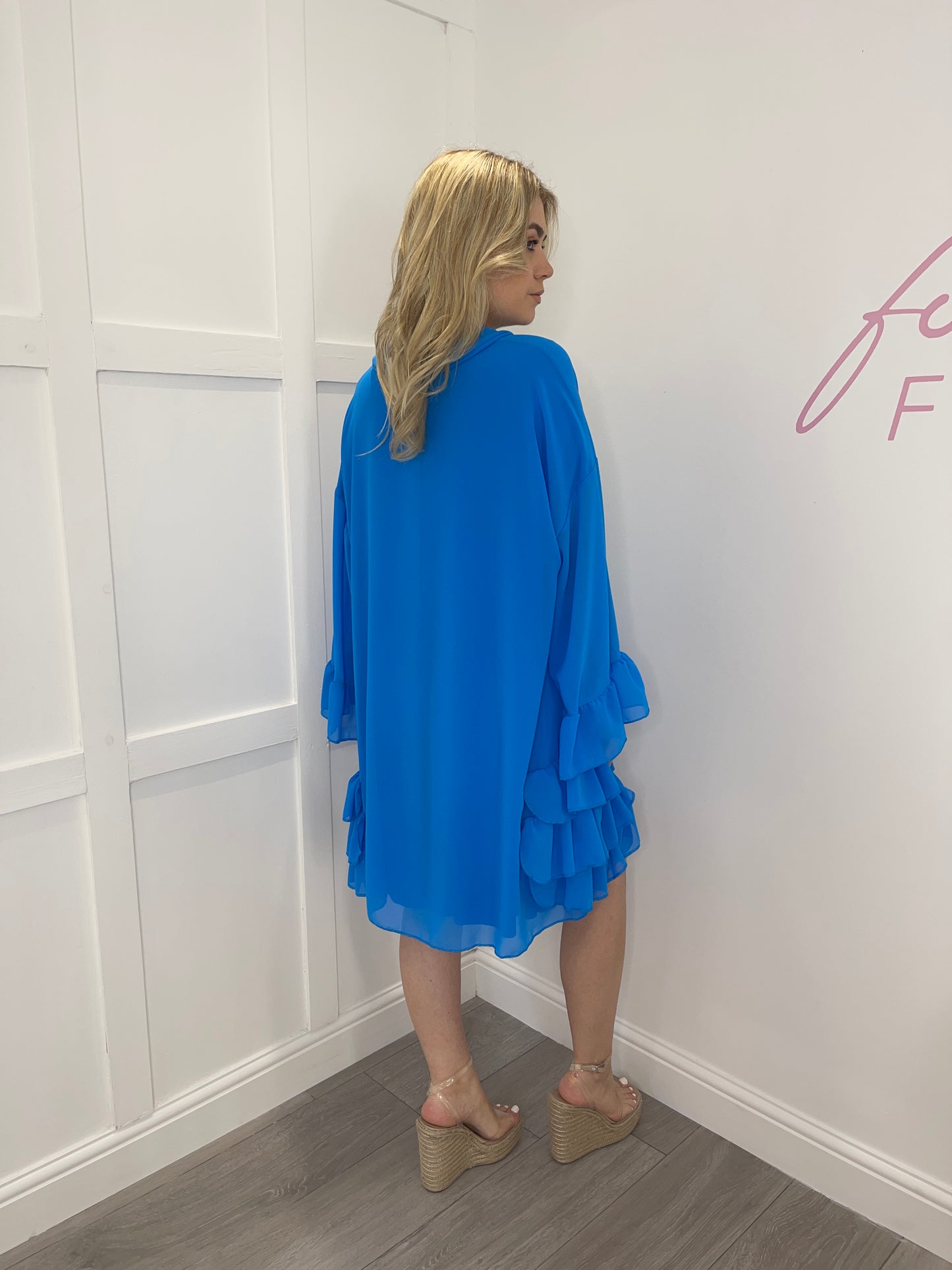SADIE Royal Blue Chiffon Dress