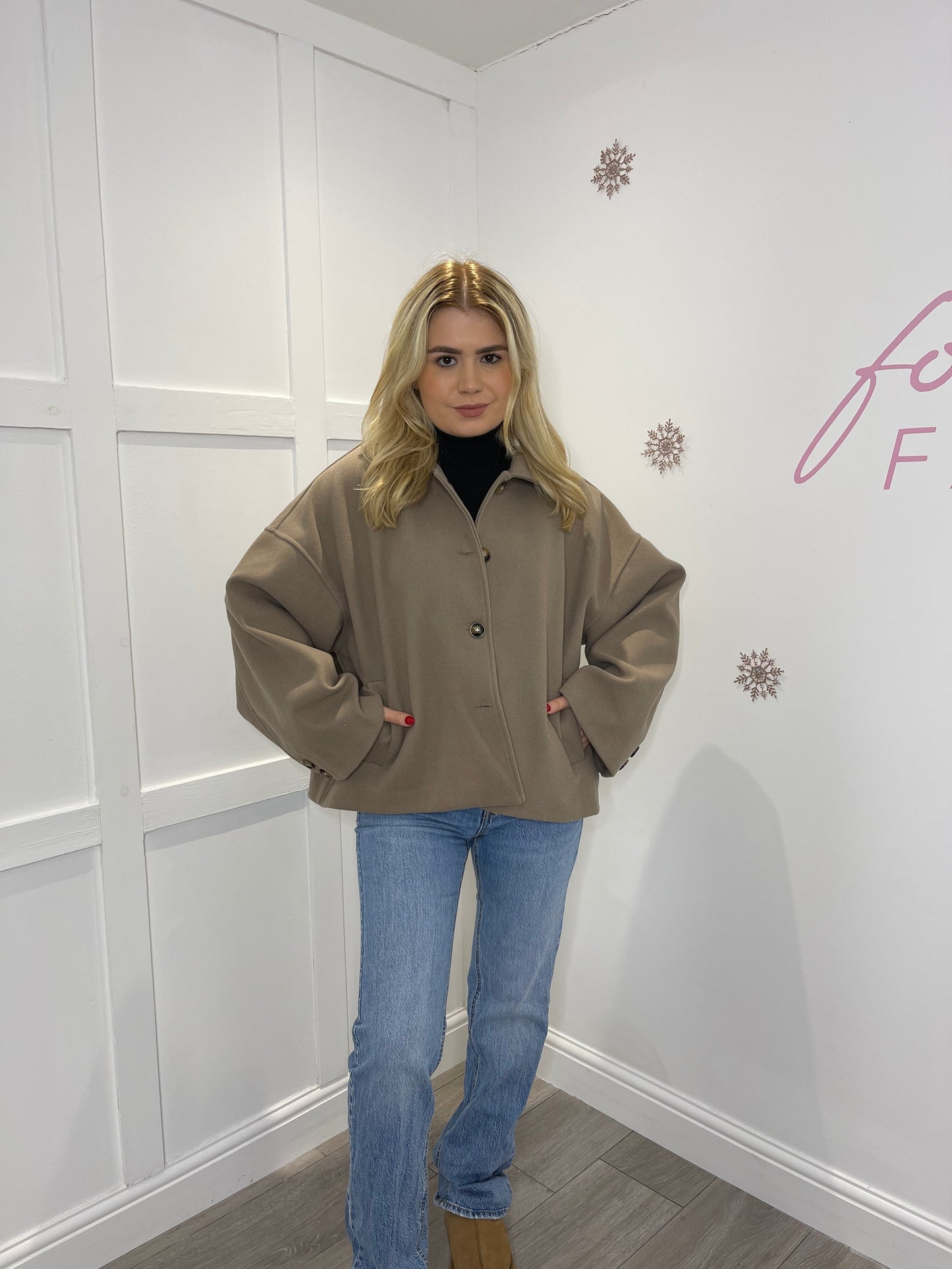 MISSY Taupe Thick Button Jacket