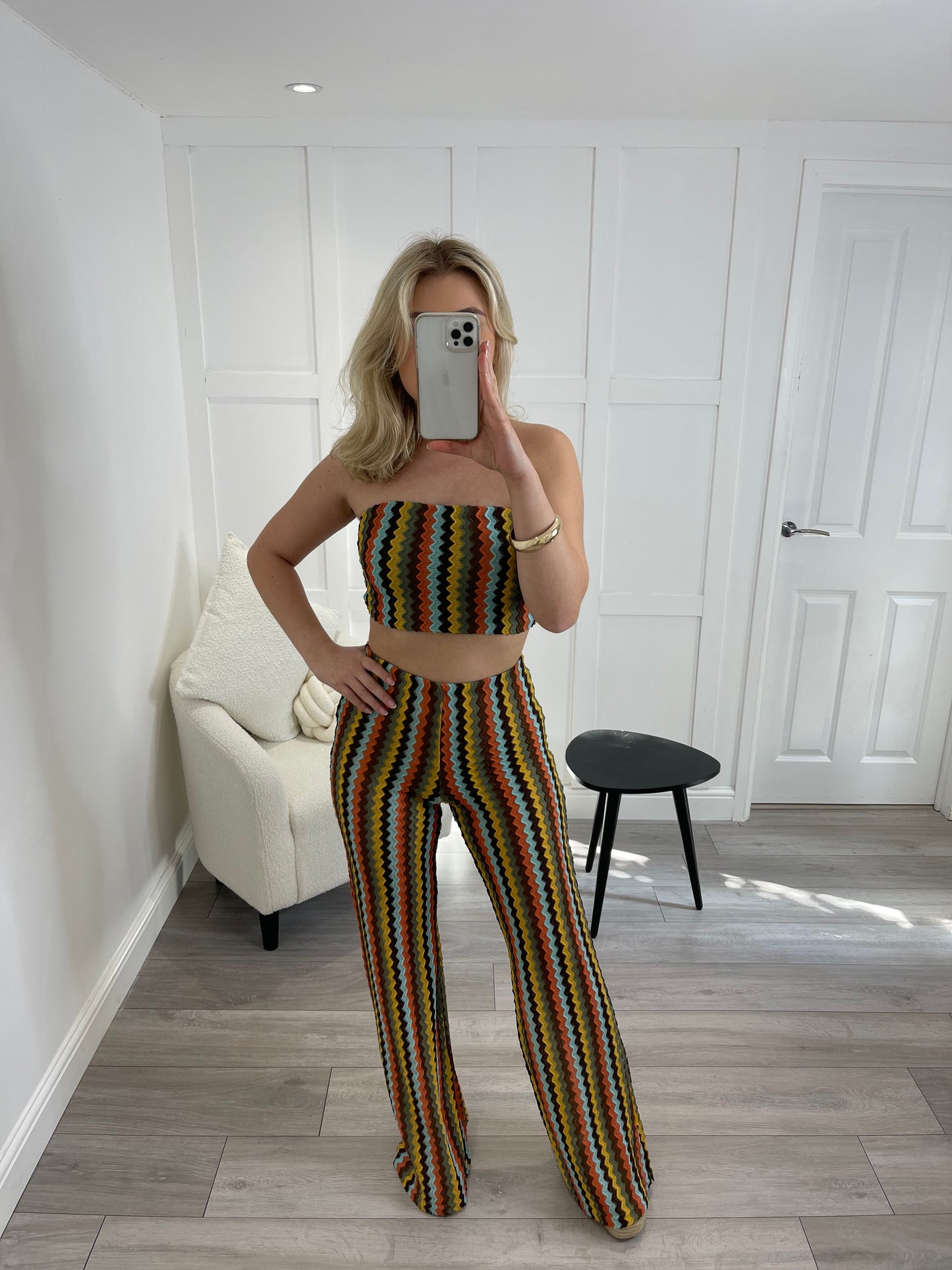 GABRIELLA Zig Zag High Waisted Trousers