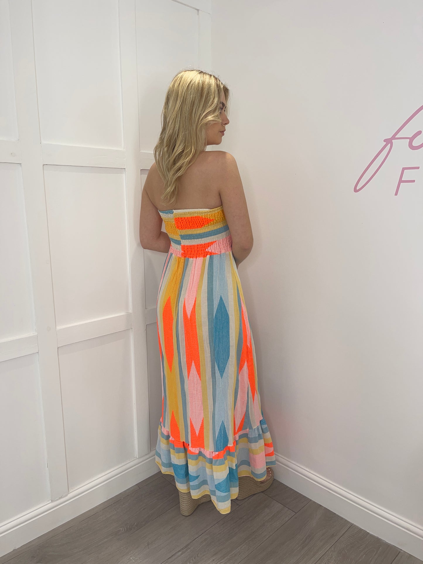 ERIN Stripe Knotted Bandeau Maxi Dress