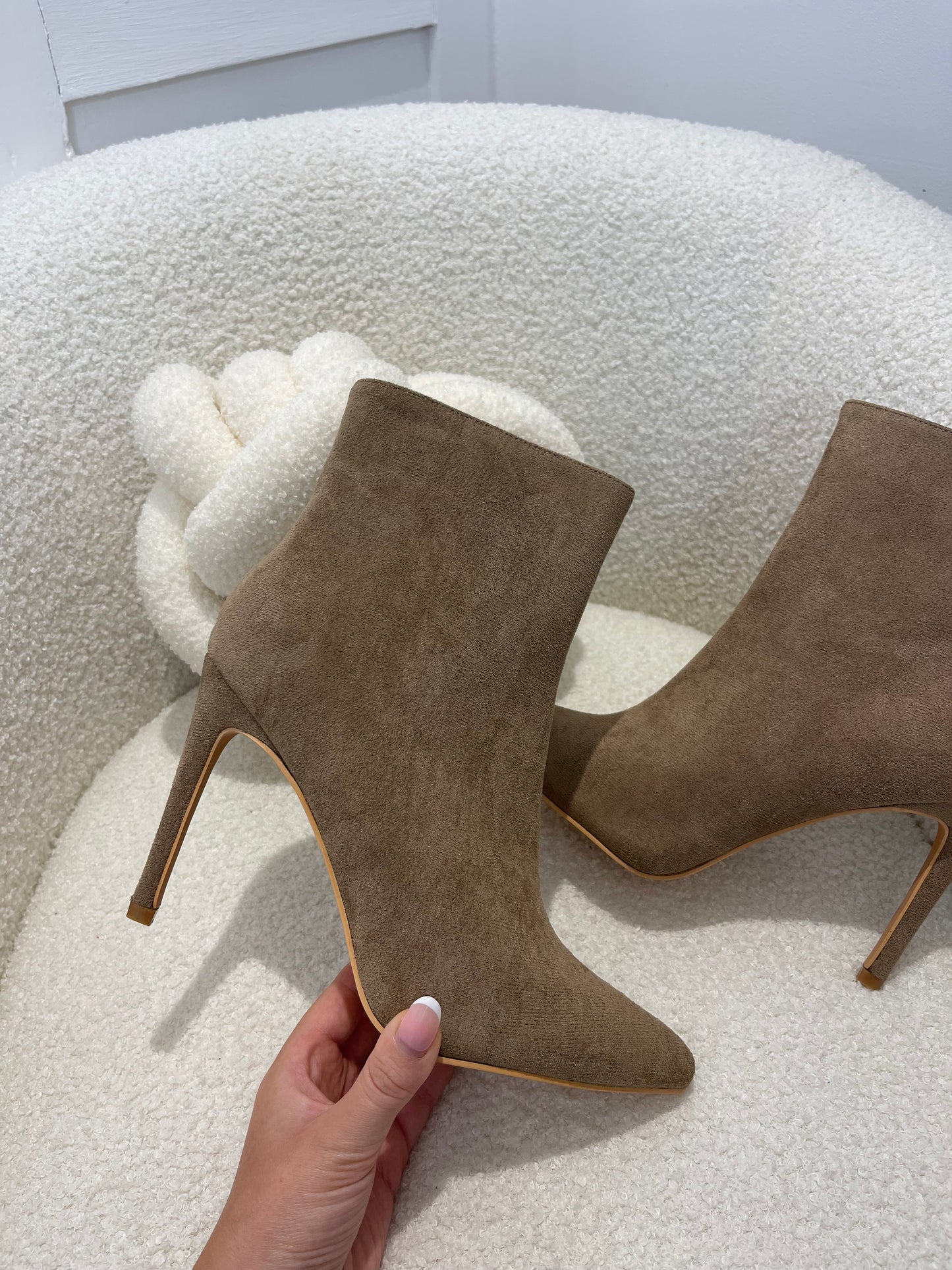 CELESTE Camel Heel Ankle Boots