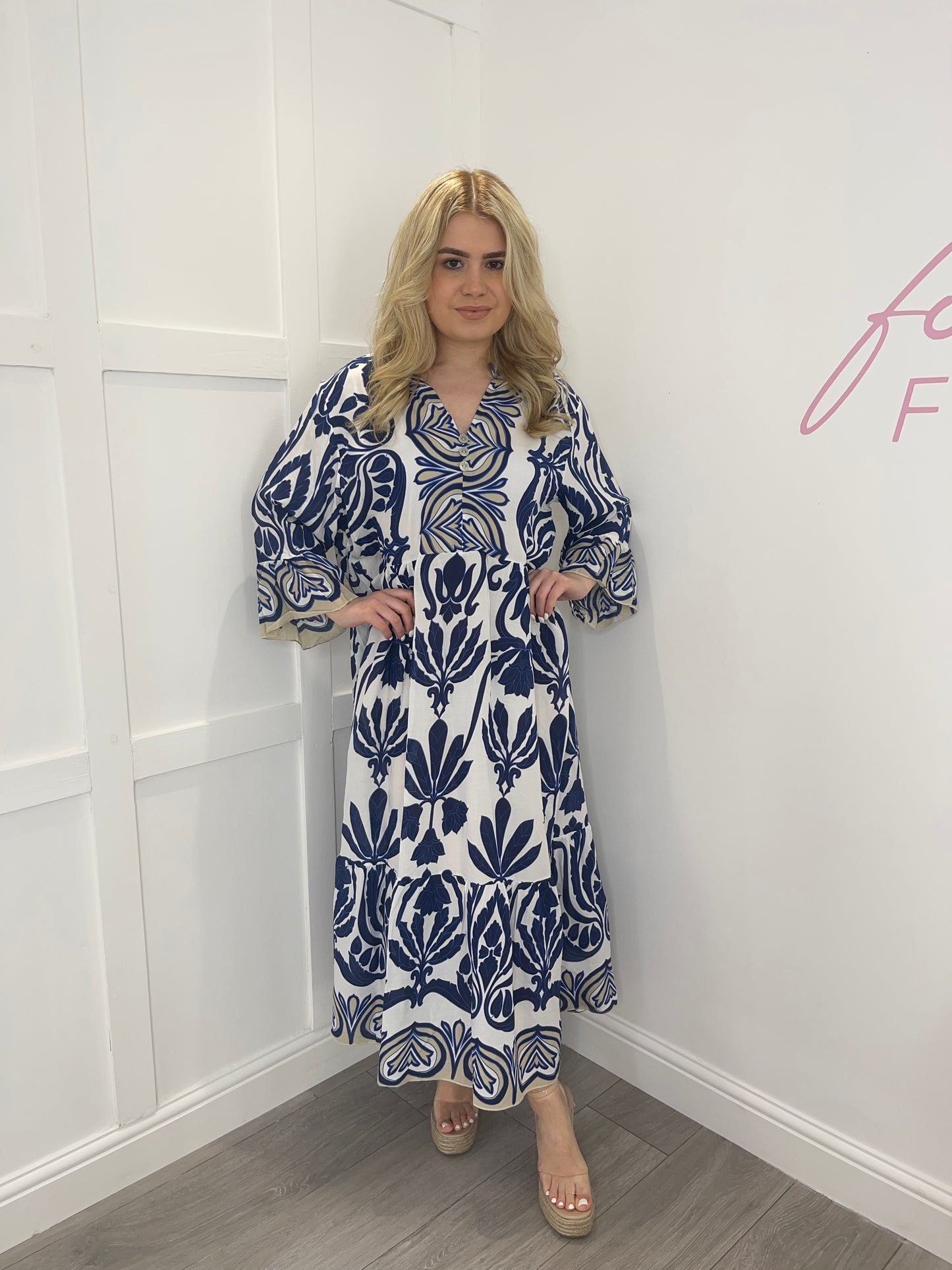 IONA Blue Floral Maxi Dress
