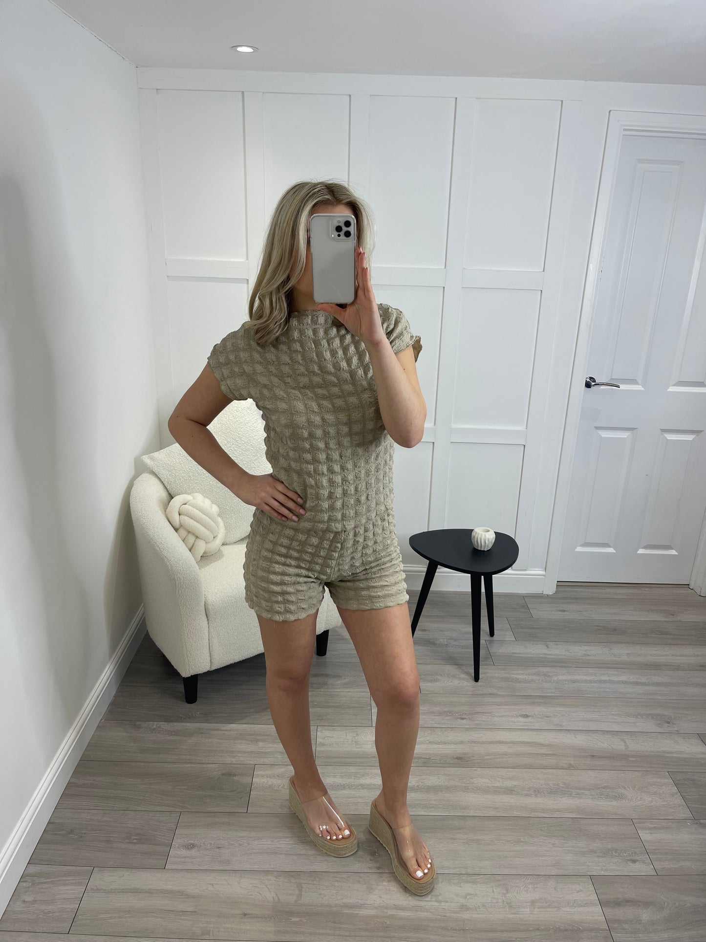 GIA Beige Bubble Textured Co Ord Set