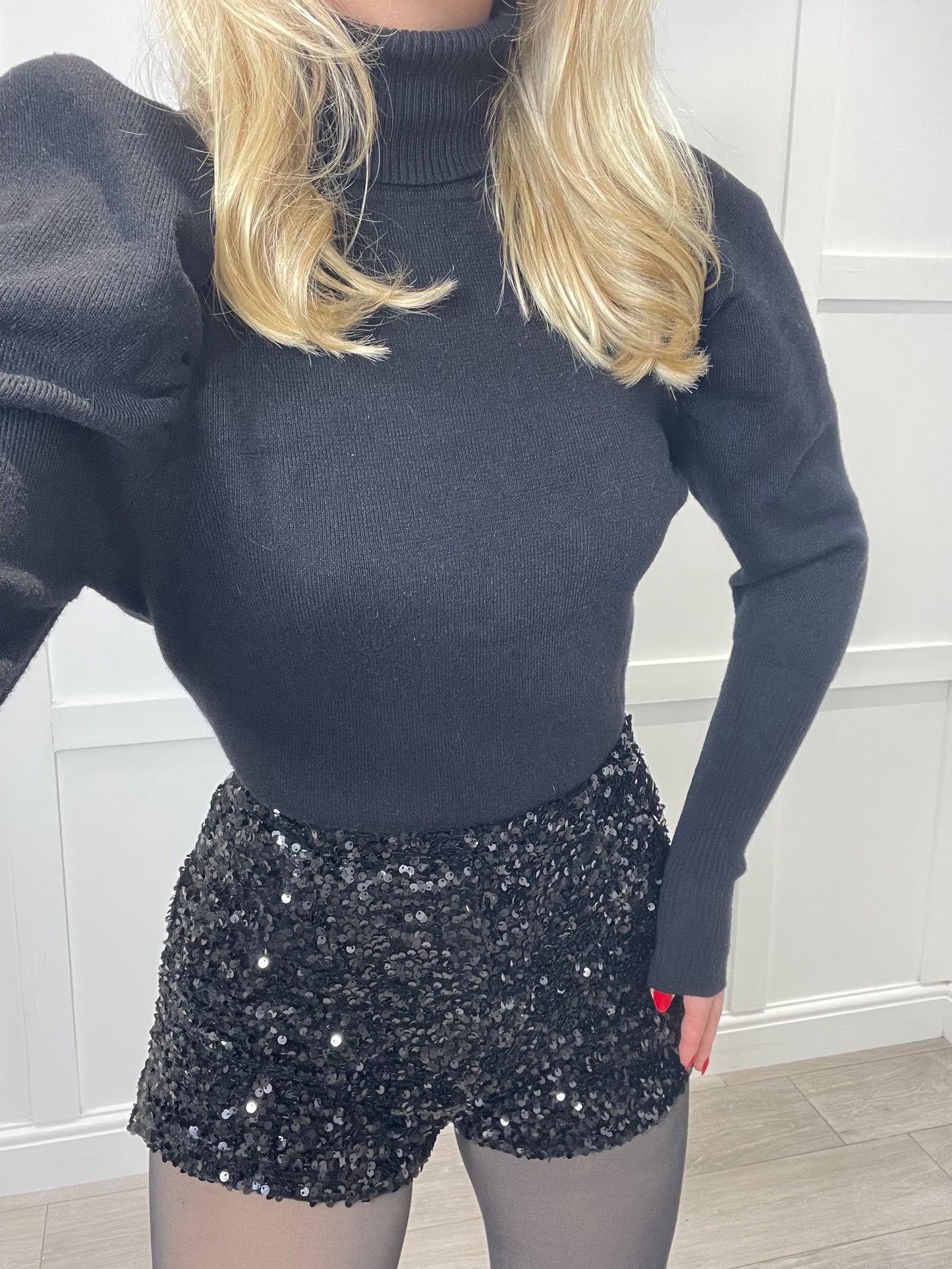 MELISSA Black Sequin Shorts