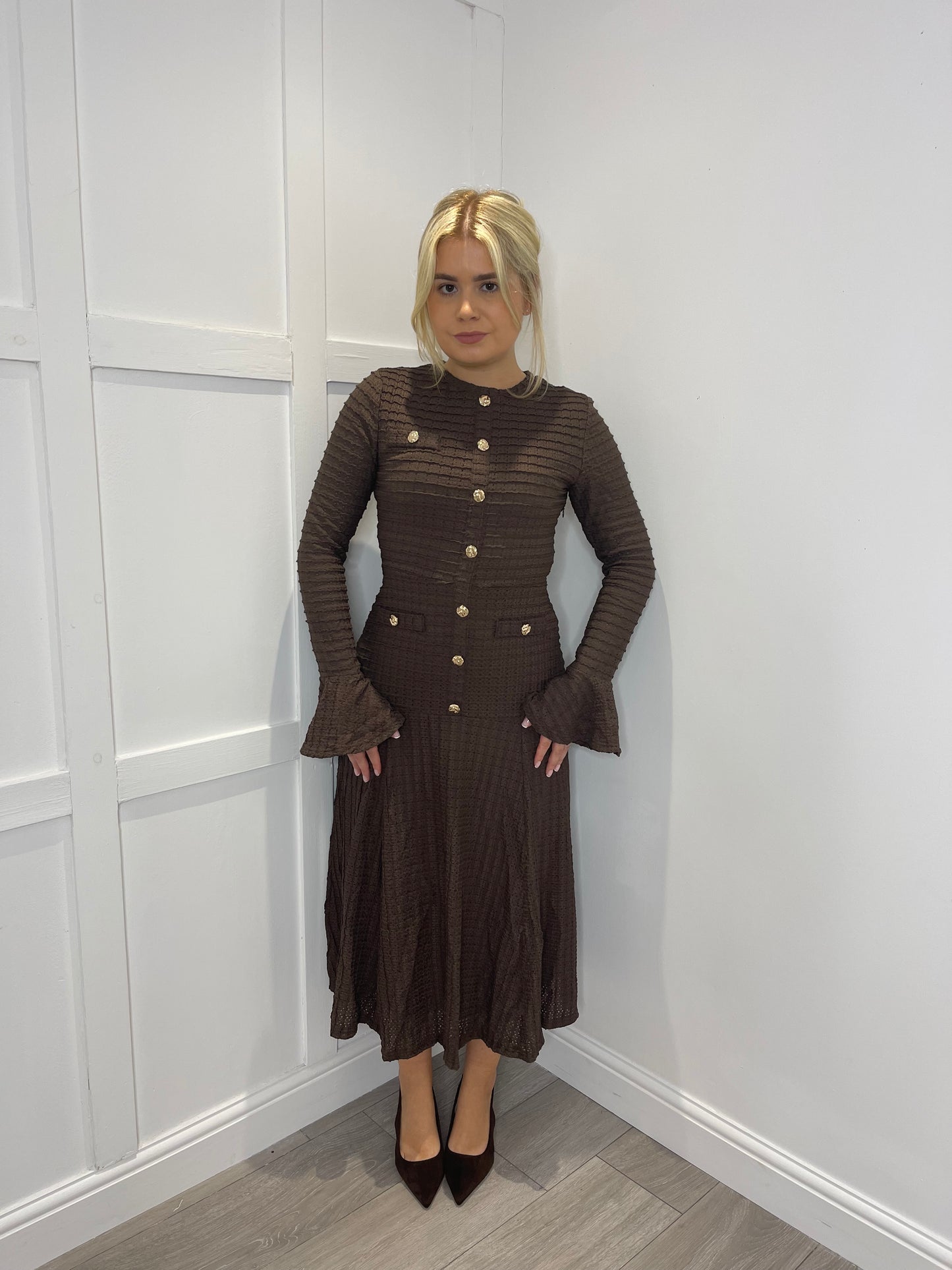 BLAIR Premium Chocolate Brown Swing Maxi Dress