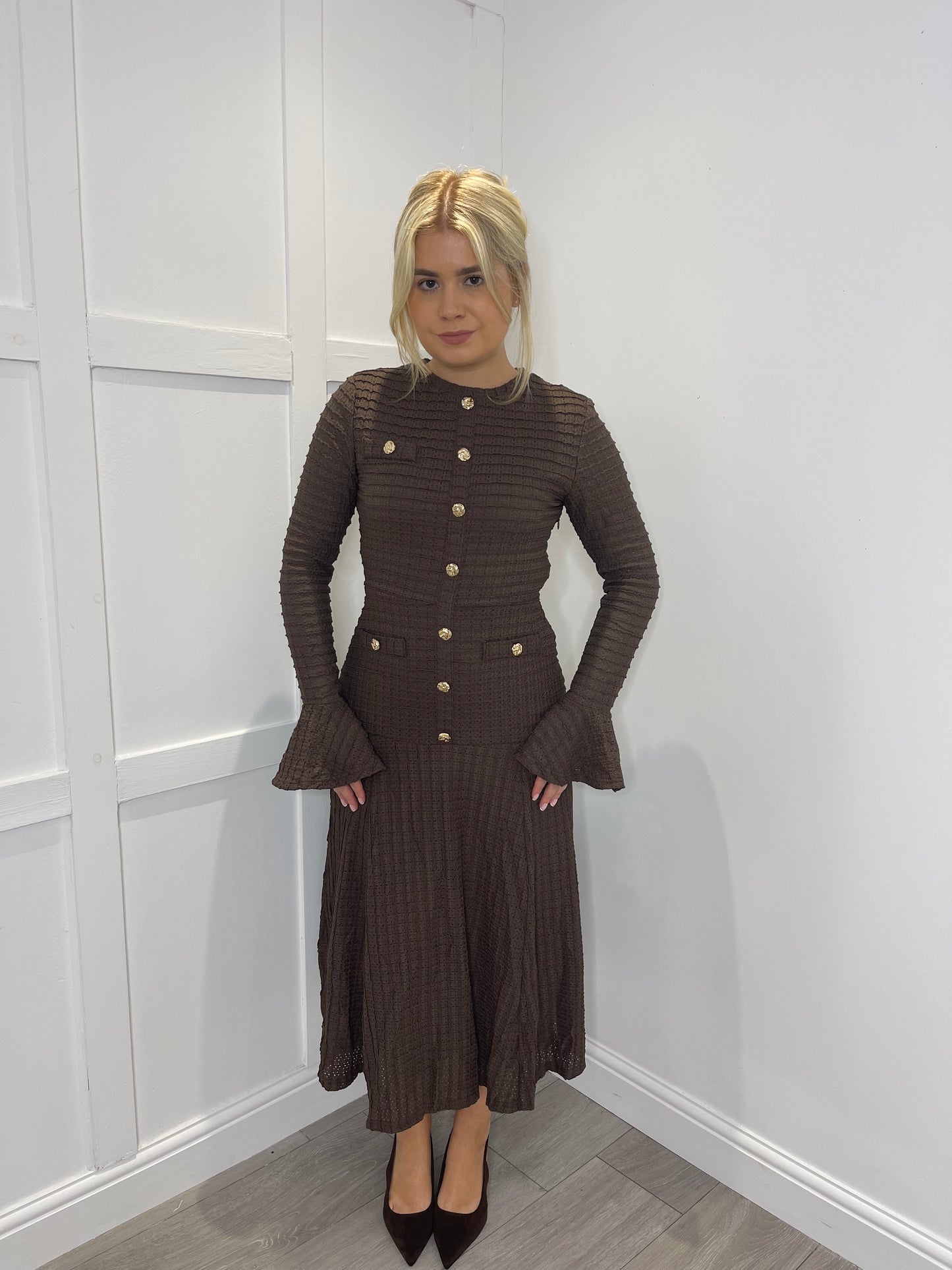BLAIR Premium Chocolate Brown Swing Maxi Dress