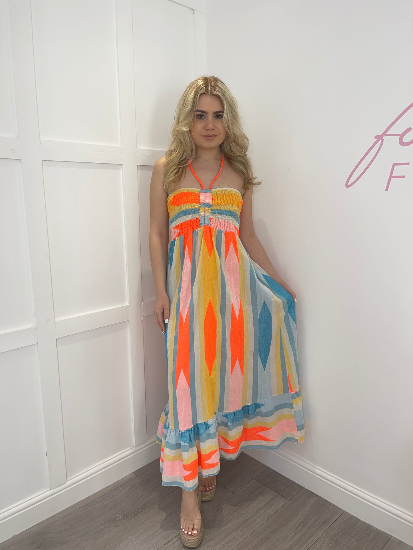 ERIN Stripe Knotted Bandeau Maxi Dress