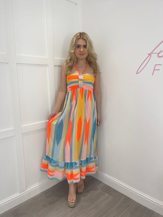 ERIN Stripe Knotted Bandeau Maxi Dress