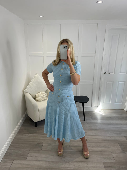 HEIDI Premium Button Detail Swing Maxi Dress