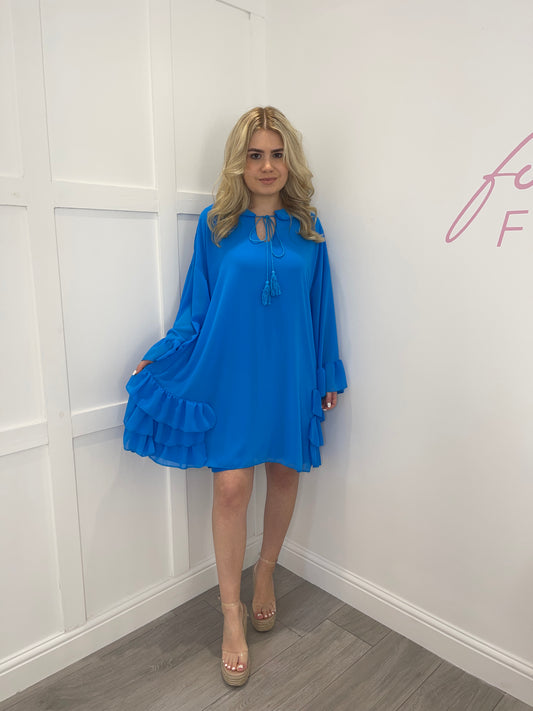SADIE Royal Blue Chiffon Dress
