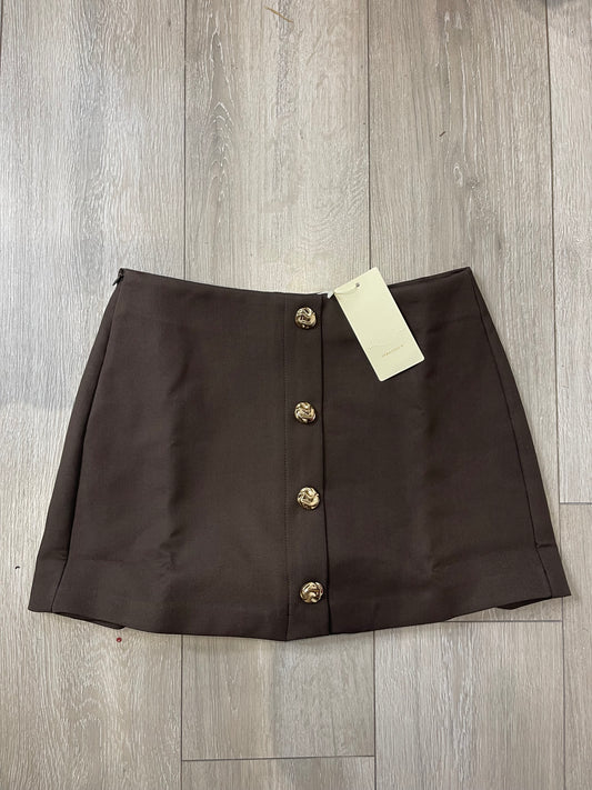 PIPA Chocolate Brown Button Front Tailored Skort