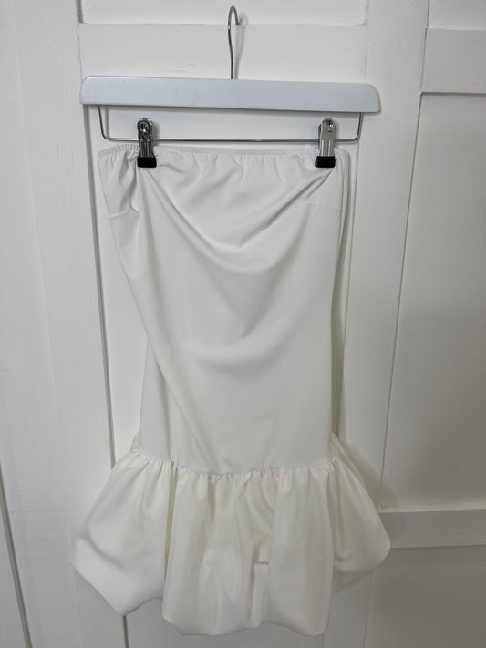 ABBY White Mini Puff Ball Dress