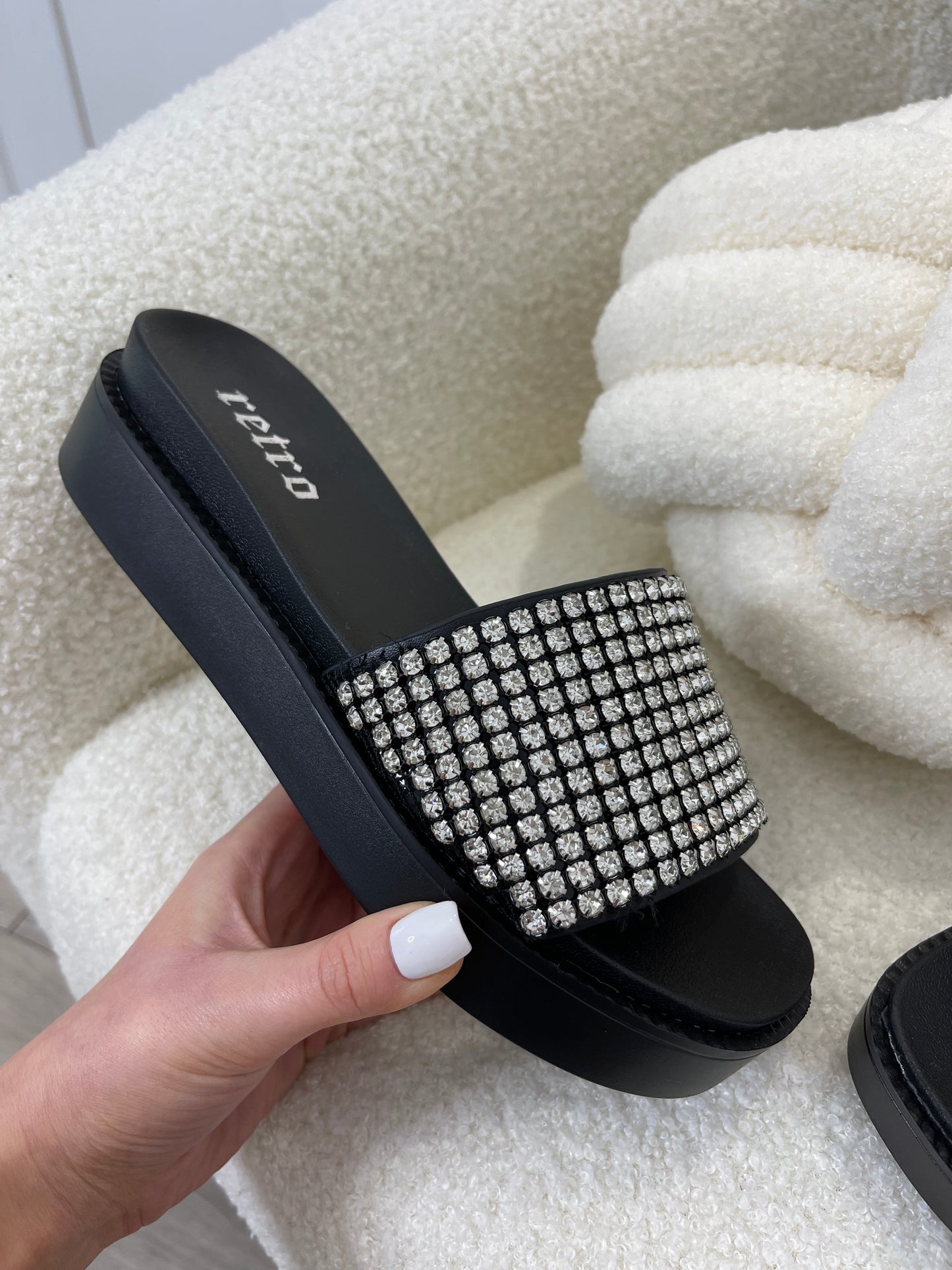 ABBY Black Sparkle Platforms