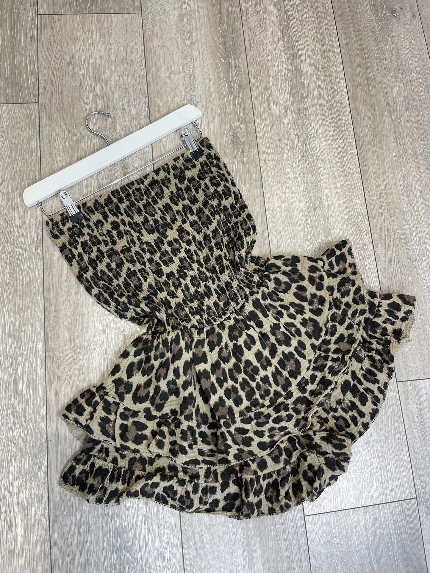 MIMI Leopard Print Ruffle Playsuit