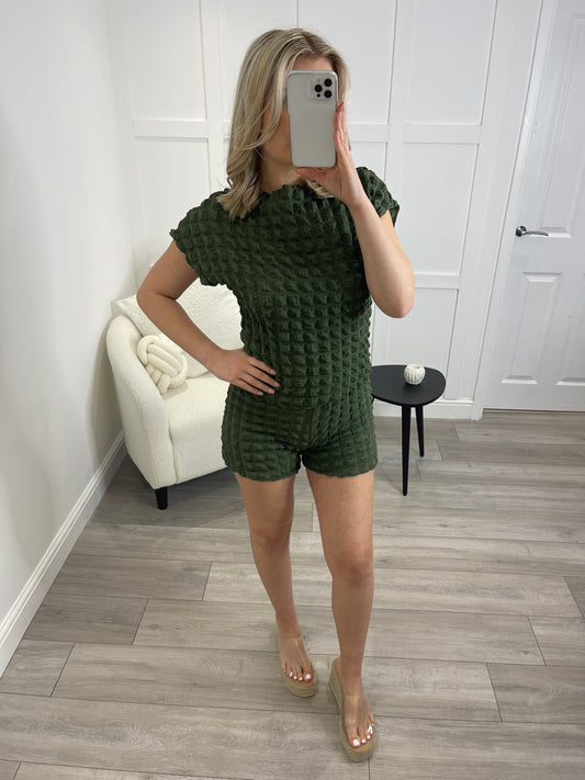 GIGI Khaki Bubble Textured Co Ord Set