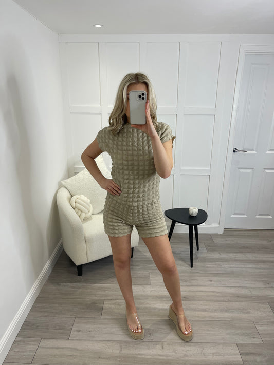 GIA Beige Bubble Textured Co Ord Set