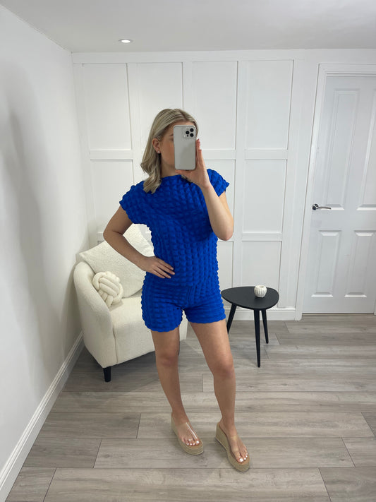 DAISY Cobalt Blue Bubble Textured Co Ord Set