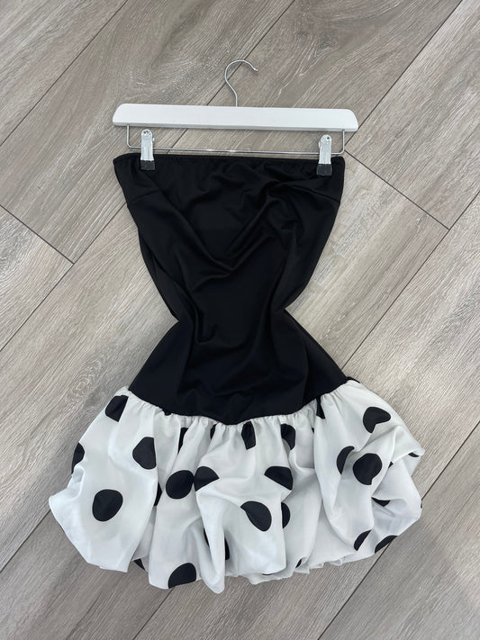 AIMEE Polka Dot Puff Ball Mini Dress