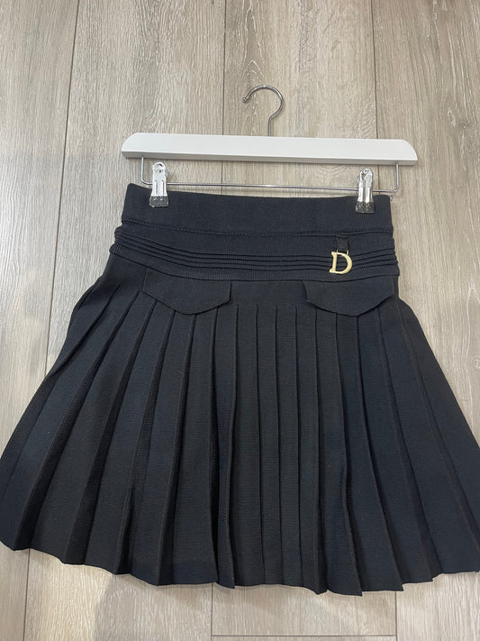 ALLEGRA Premium Fine Knit Black Pleated Skirt