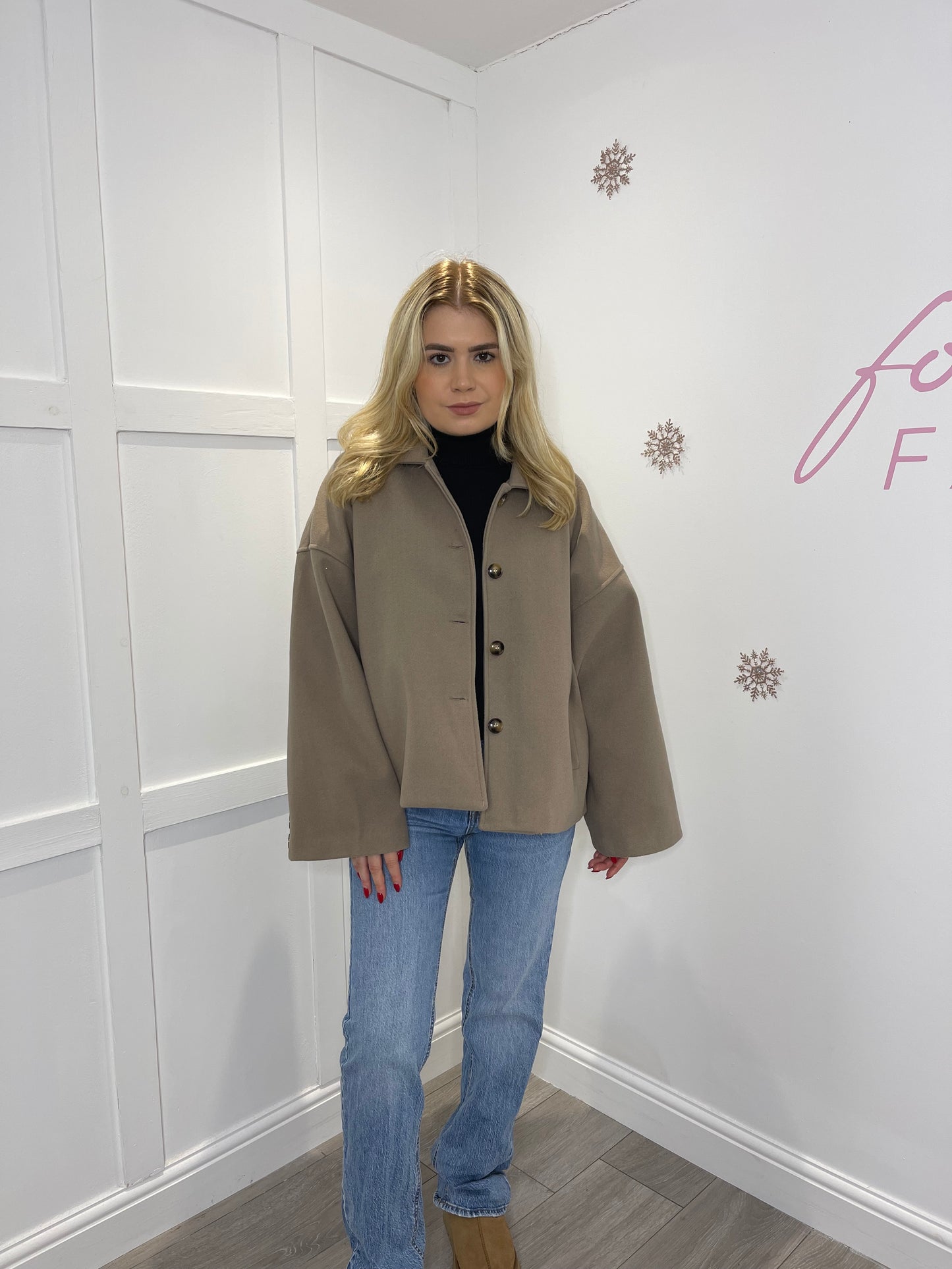 MISSY Taupe Thick Button Jacket