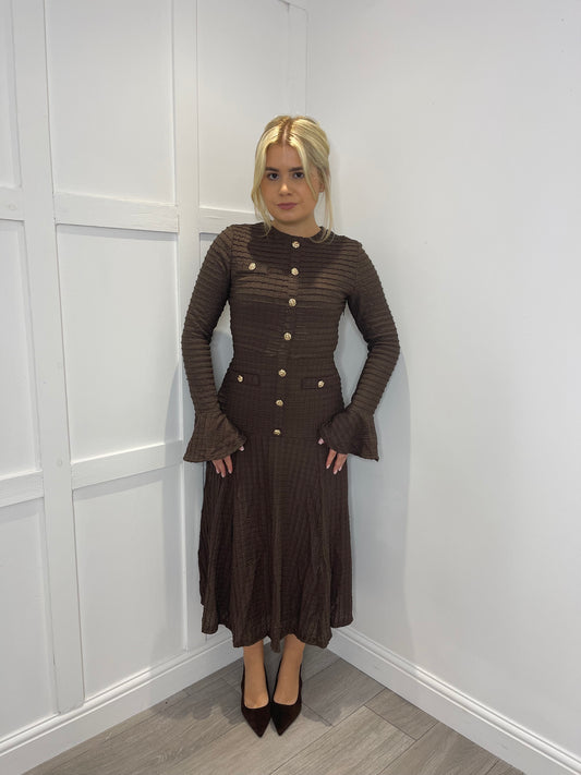 BLAIR Premium Chocolate Brown Swing Maxi Dress
