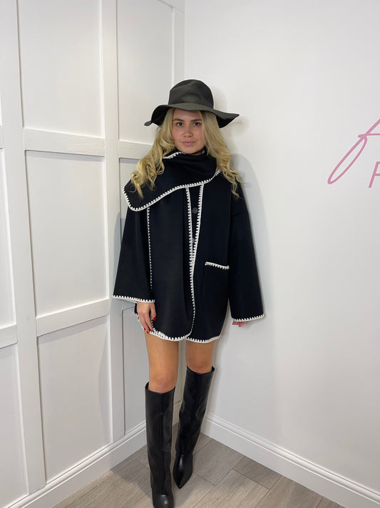 TRIANA Premium Black Jacket & Scarf Set