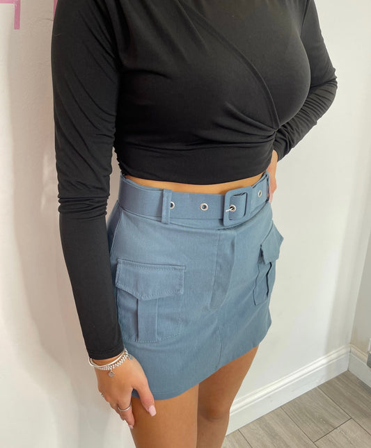 ANITA Airforce Blue Belted Cargo Skort