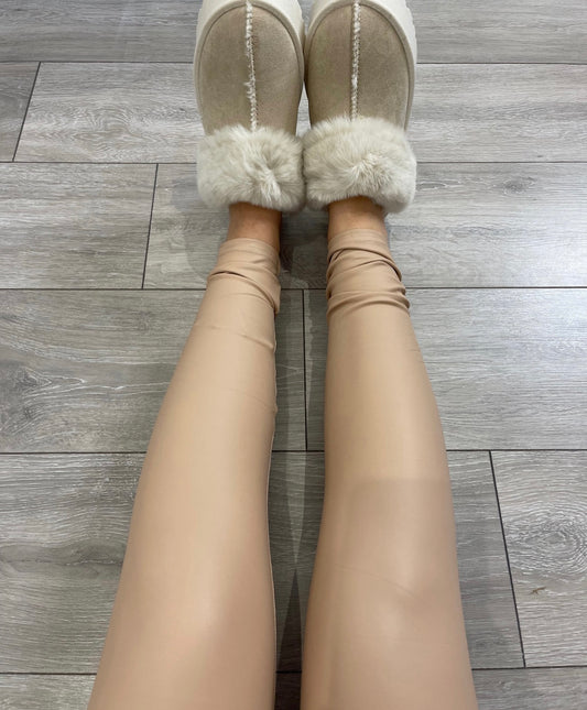 NATALIE PU Leather High Waisted Leggings