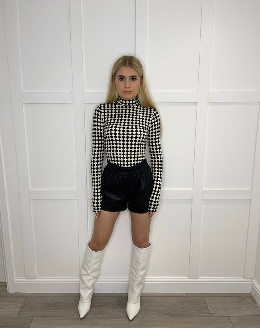 SYLVIA Monochrome Pattern Bodysuit