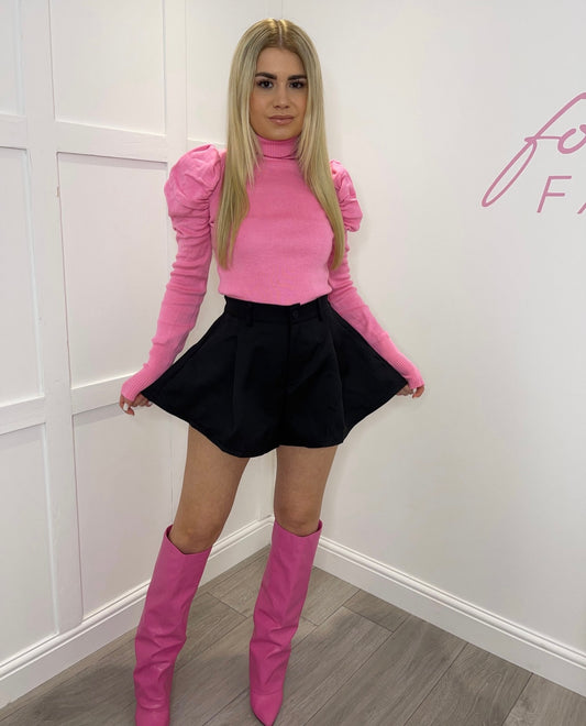 GABBY Black Premium Tailored High Waisted Skort