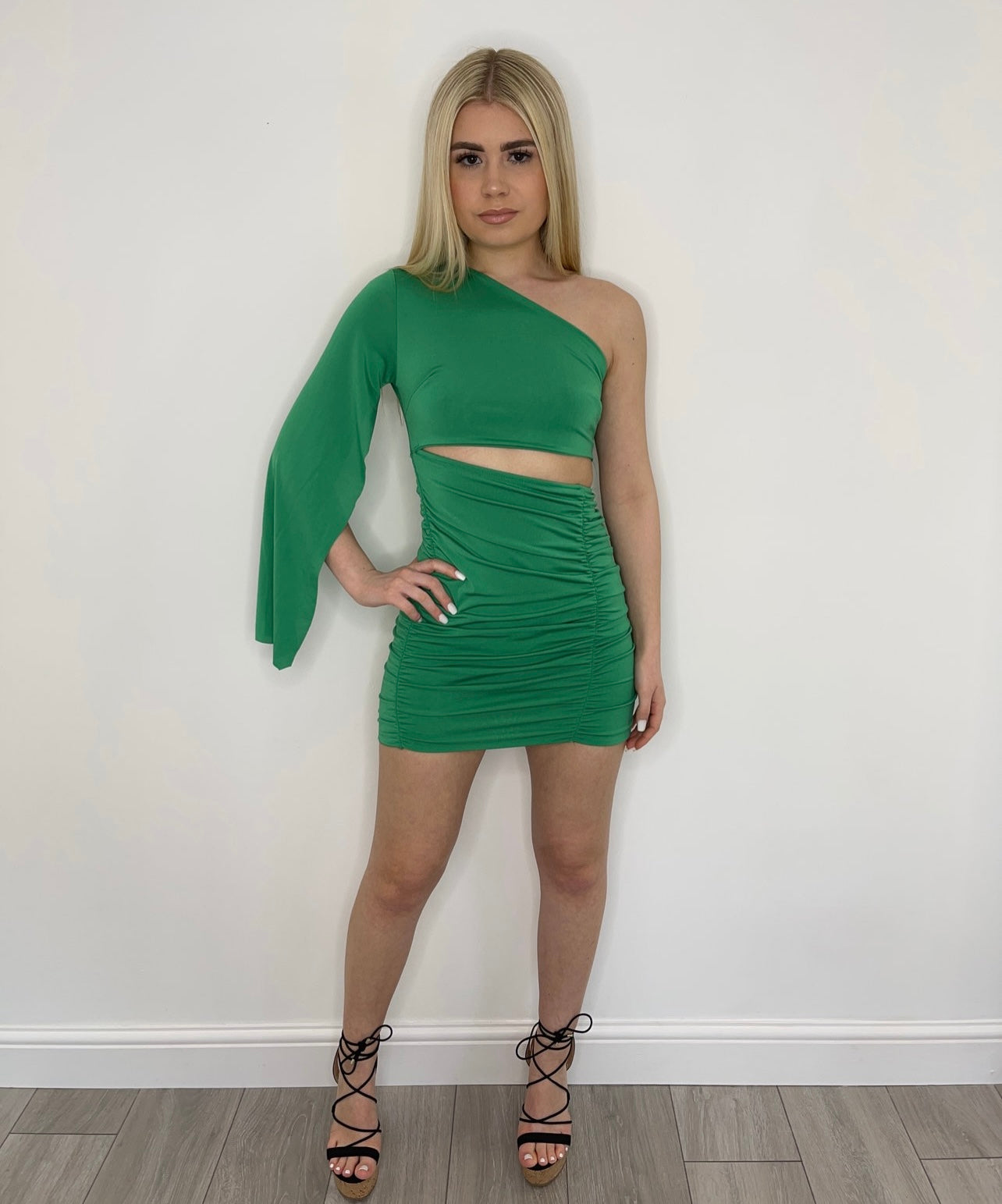 BROOKE Cut Out Ruched Mini Dress